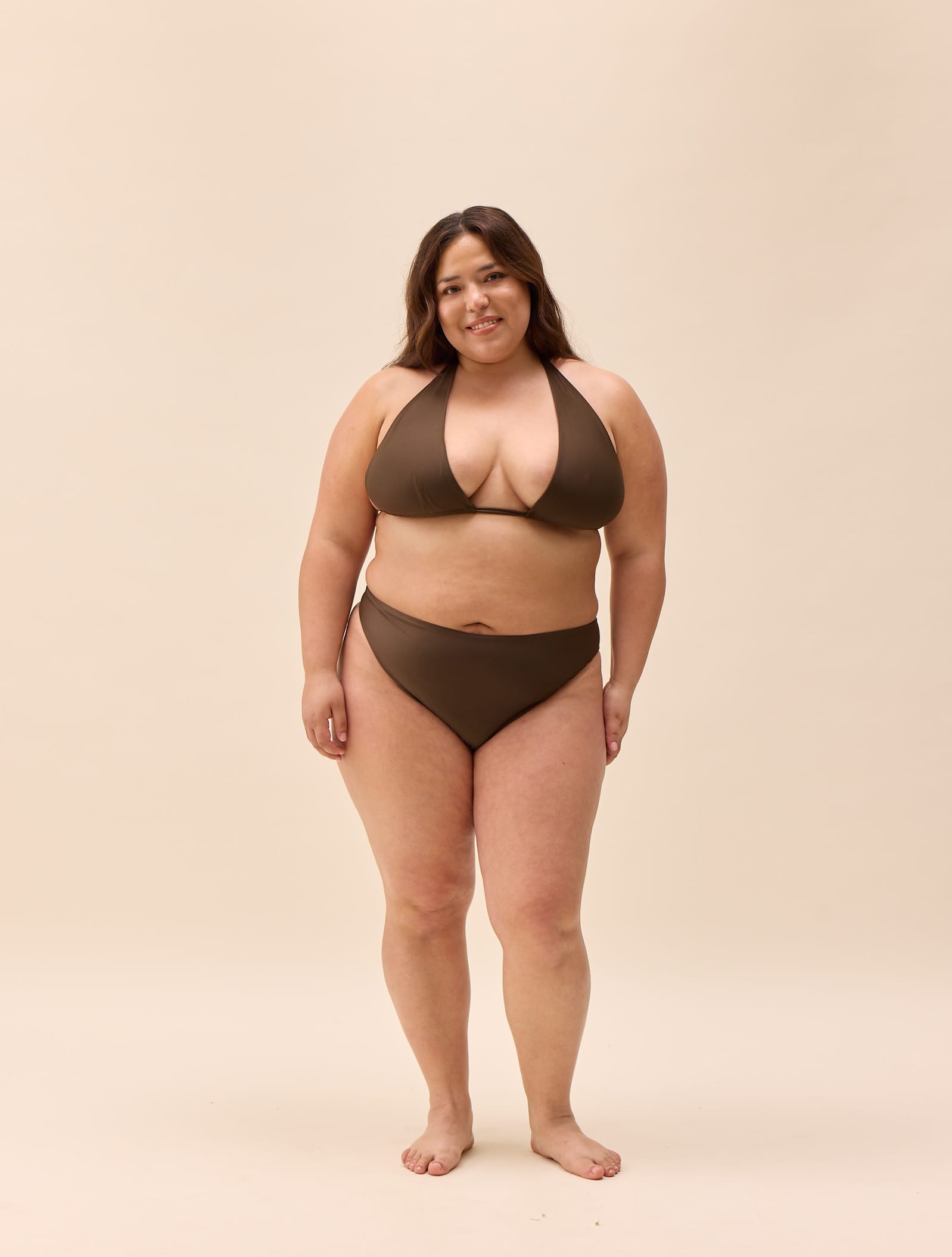 Halterneck Bikini Top Cocoa
