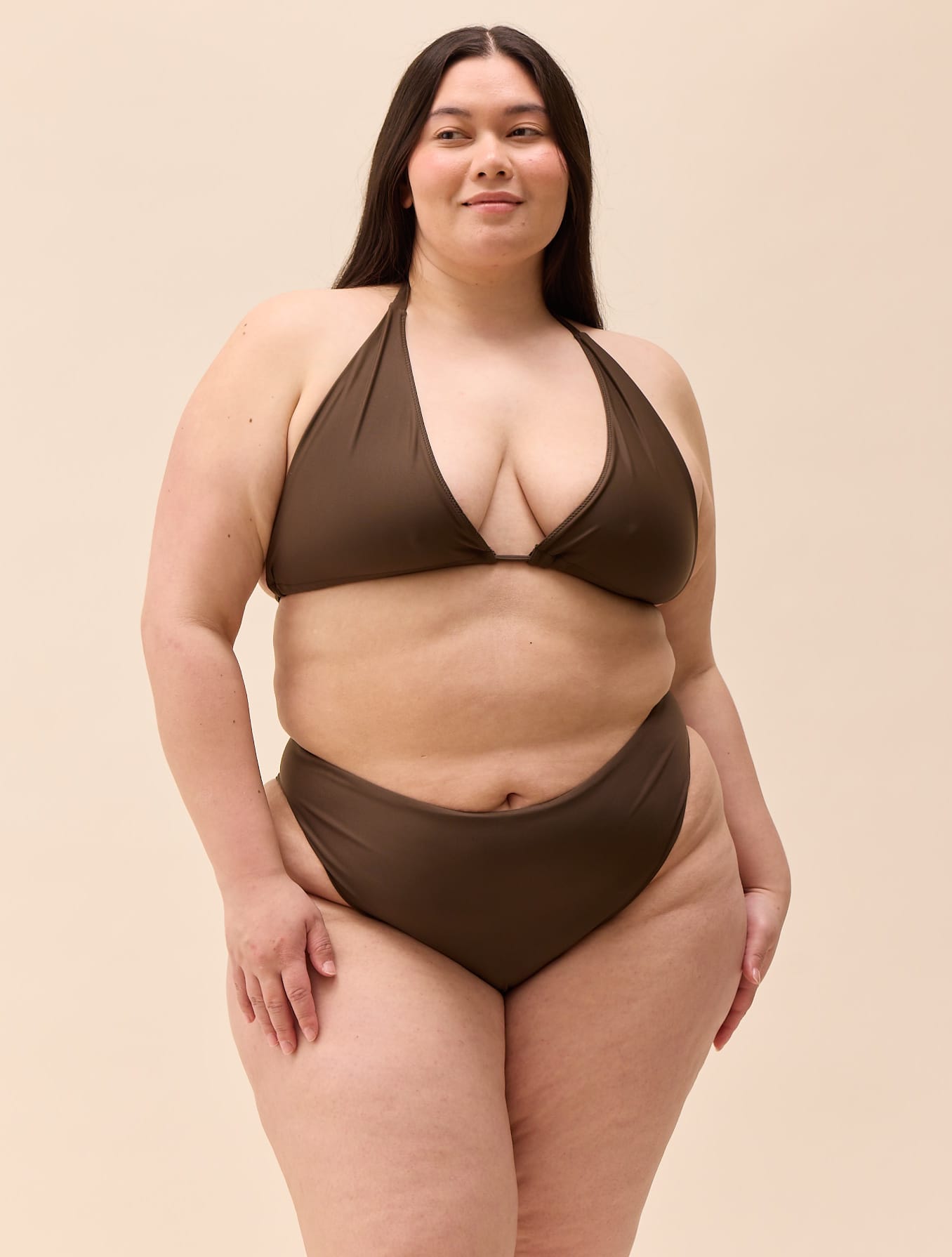 Halterneck Bikini Top Cocoa