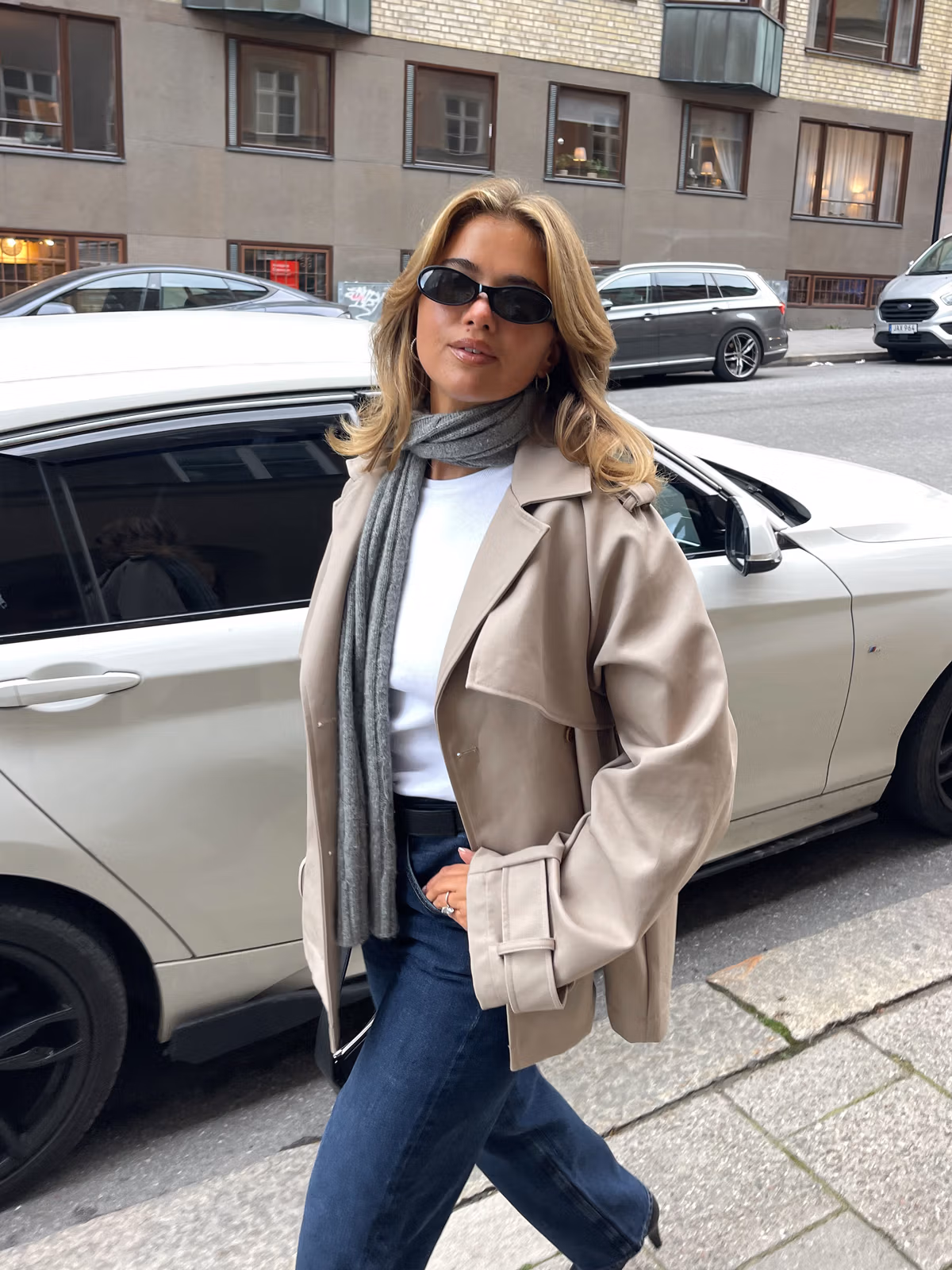 Short Trench Coat Sand