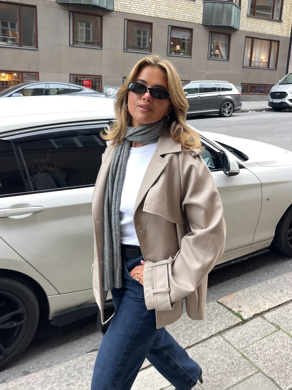 Short Trench Coat Sand