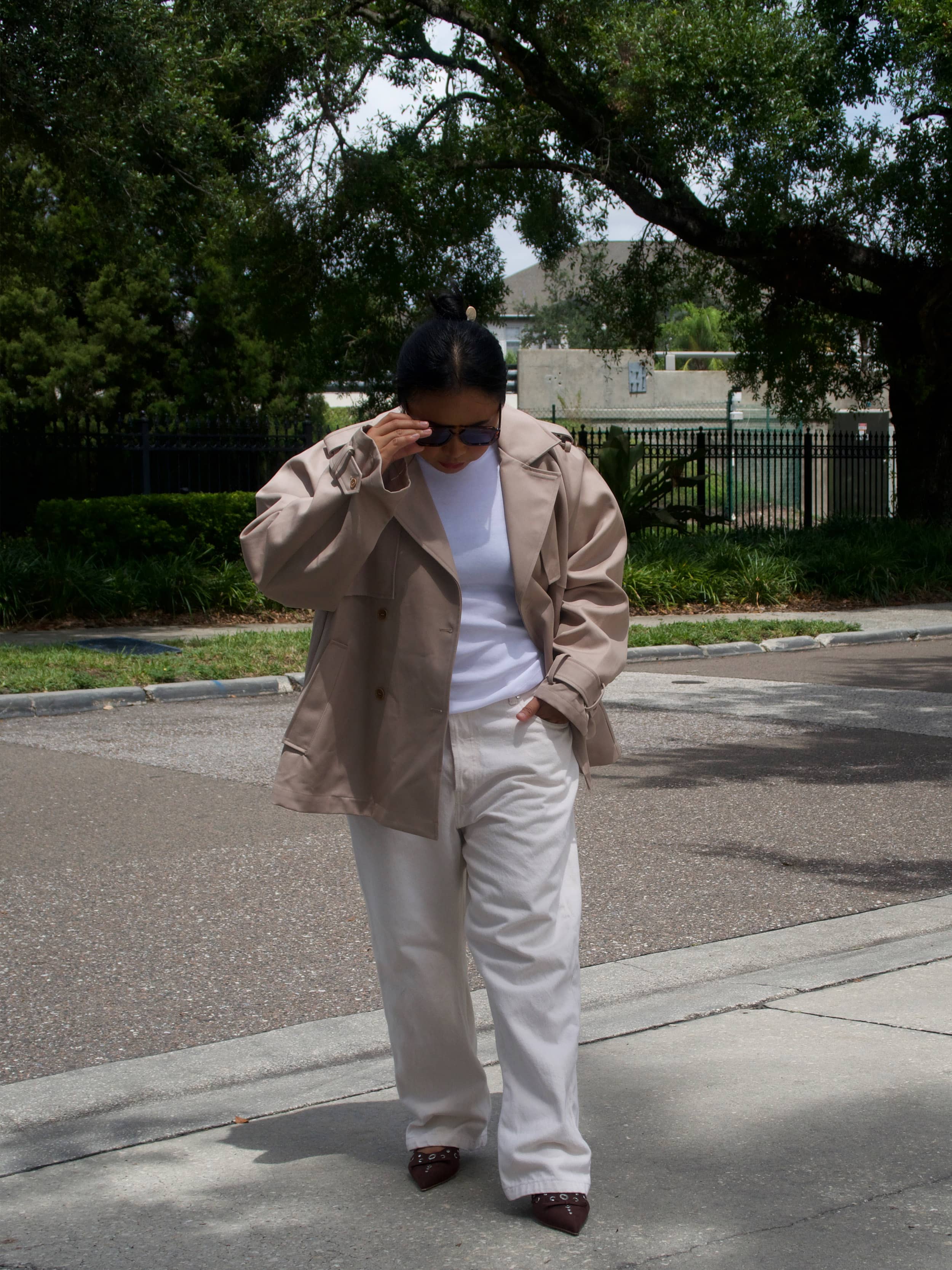 Short Trench Coat Sand - Sand | Djerf Avenue