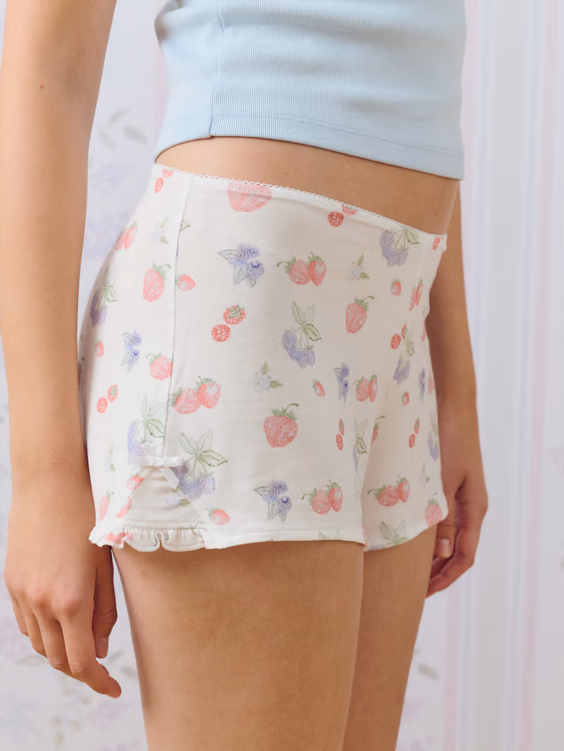 Go Slow Frill Shorts Summer Berries