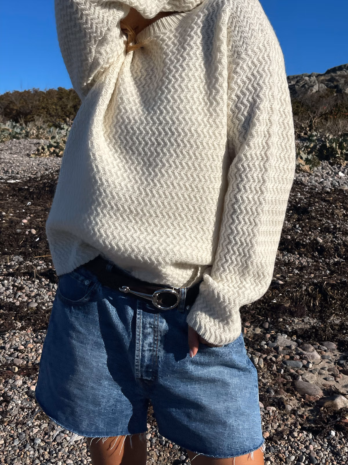 Structured Wool Sweater Cream