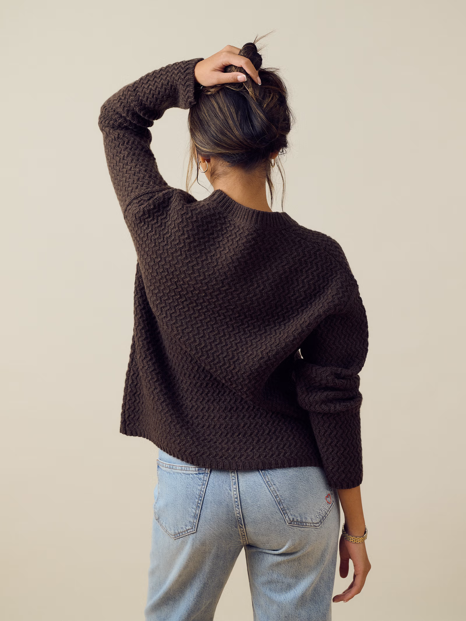 Structured Wool Sweater Dark Chocolate