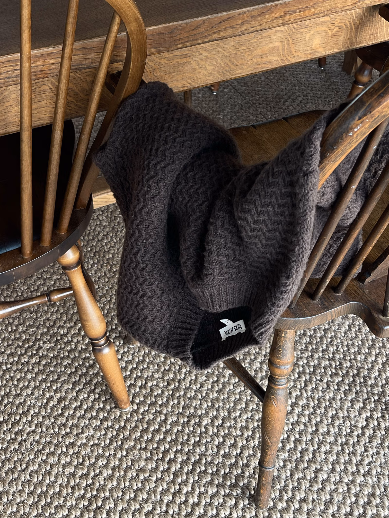 Structured Wool Sweater Dark Chocolate