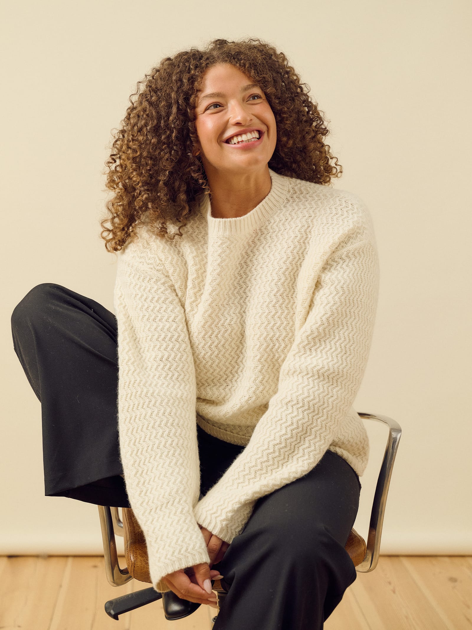 Structured Wool Sweater Cream