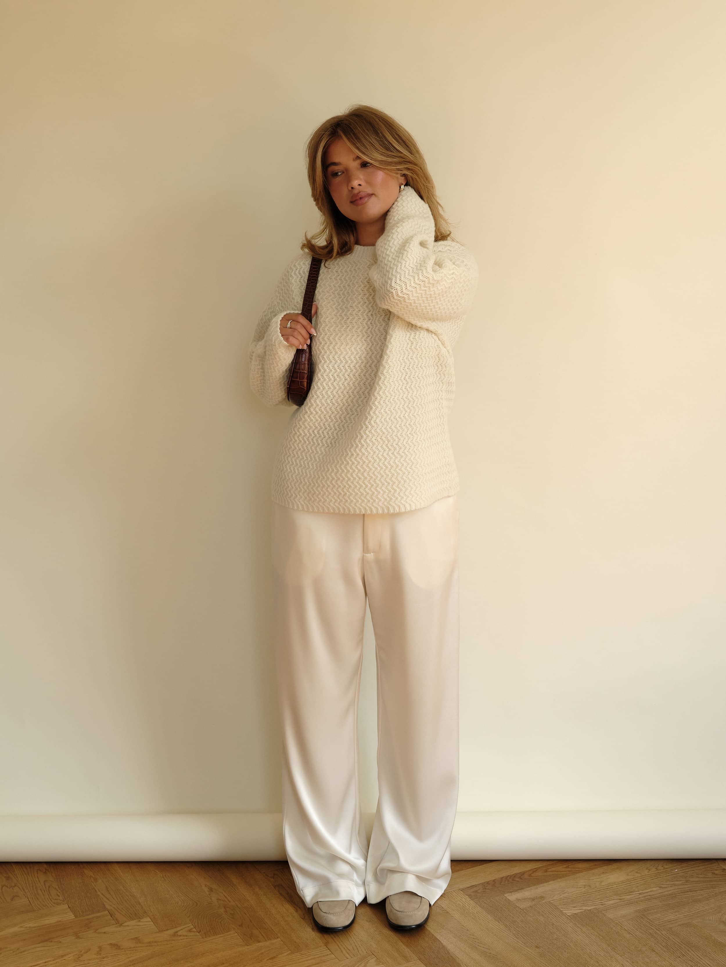 Structured Wool Sweater Cream - Cream | Djerf Avenue
