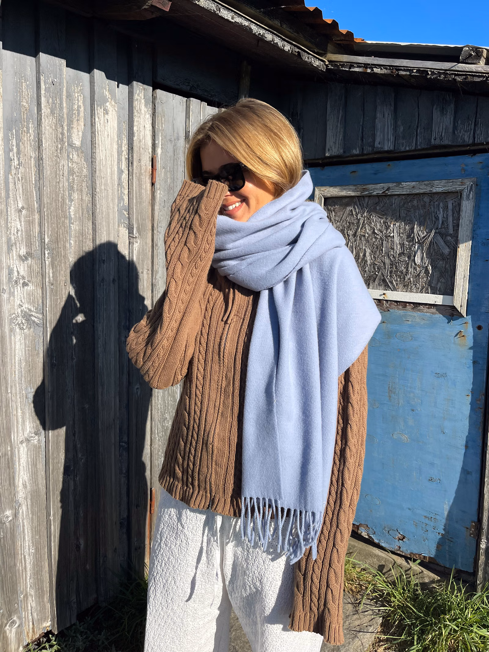 Wool Scarf Dove Blue