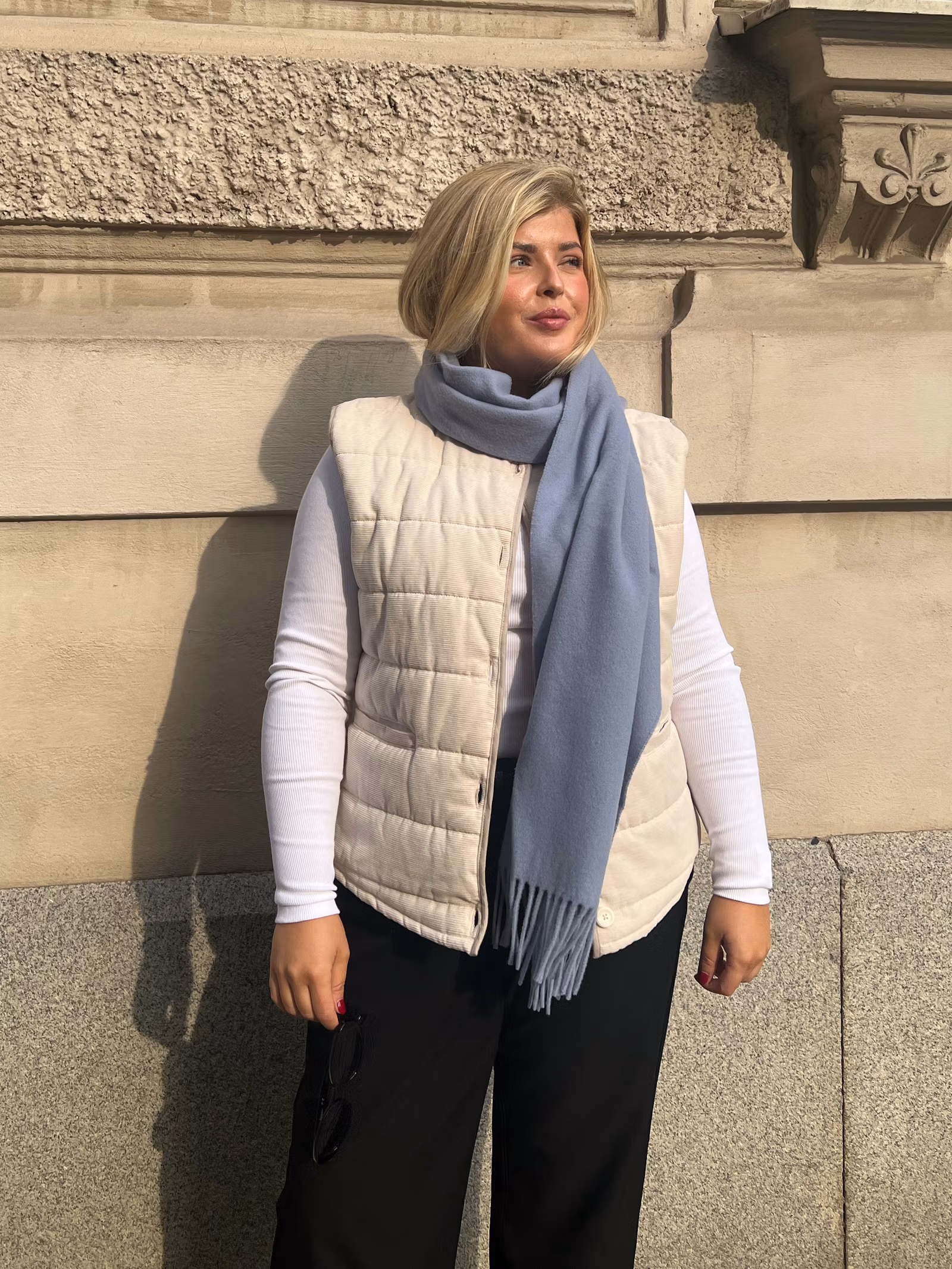 Wool Scarf Dove Blue