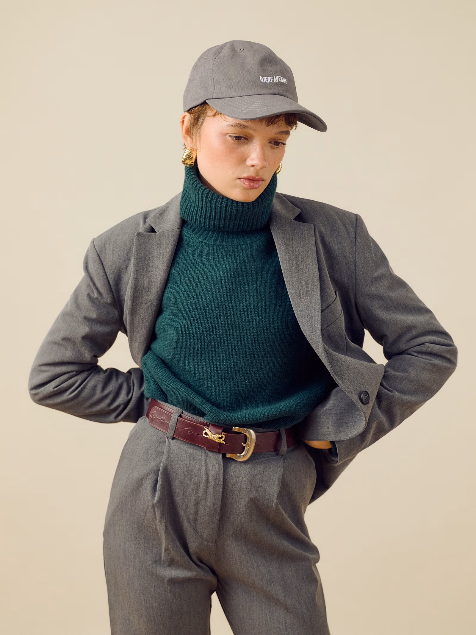 Turtleneck Wool Sweater Pine Green