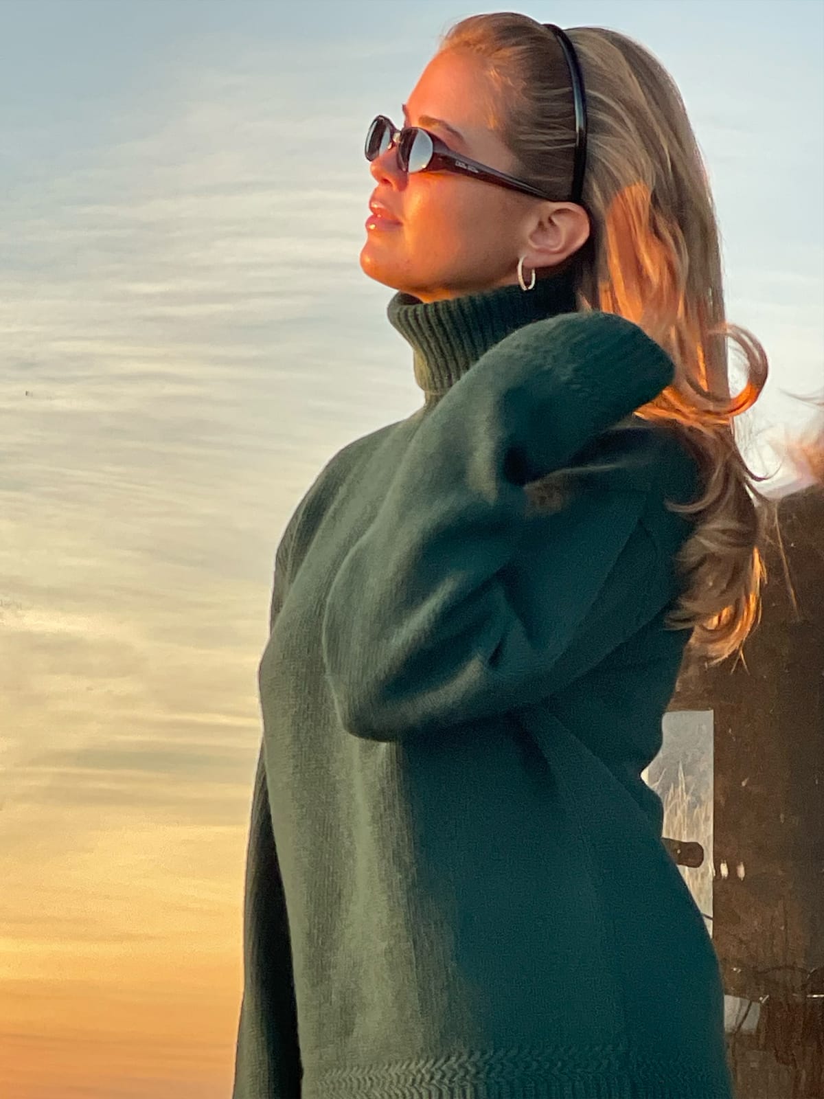 Turtleneck Wool Sweater Pine Green