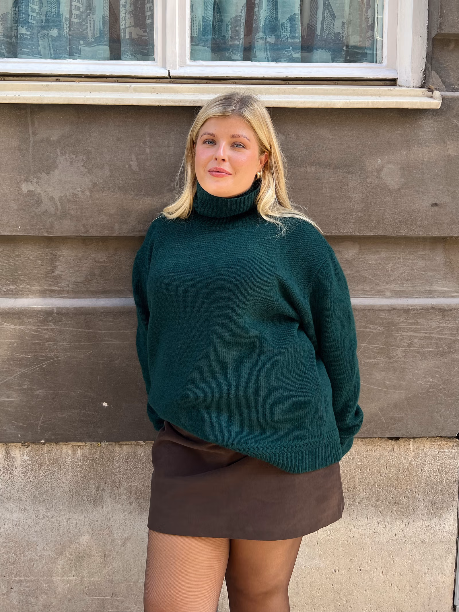 Turtleneck Wool Sweater Pine Green