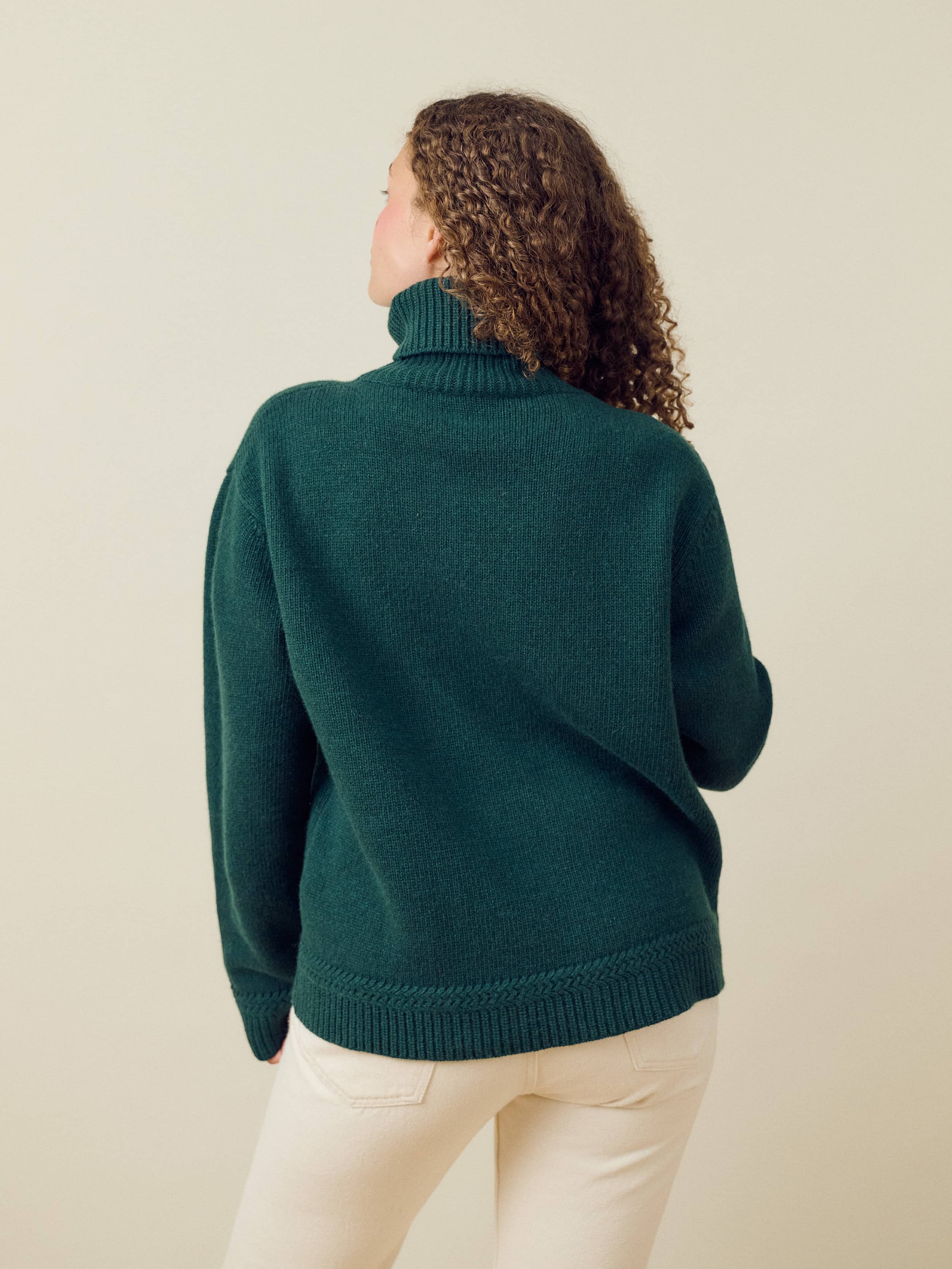 Turtleneck Wool Sweater Pine Green - Pine Green | Djerf Avenue