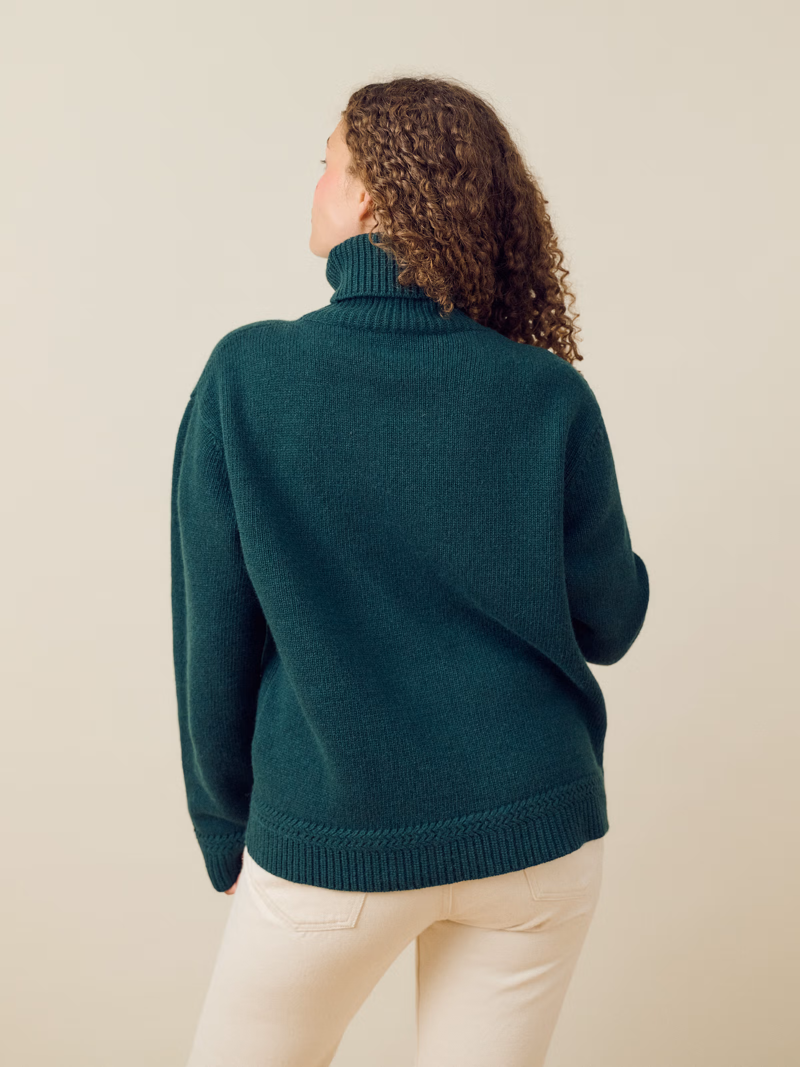 Turtleneck Wool Sweater Pine Green