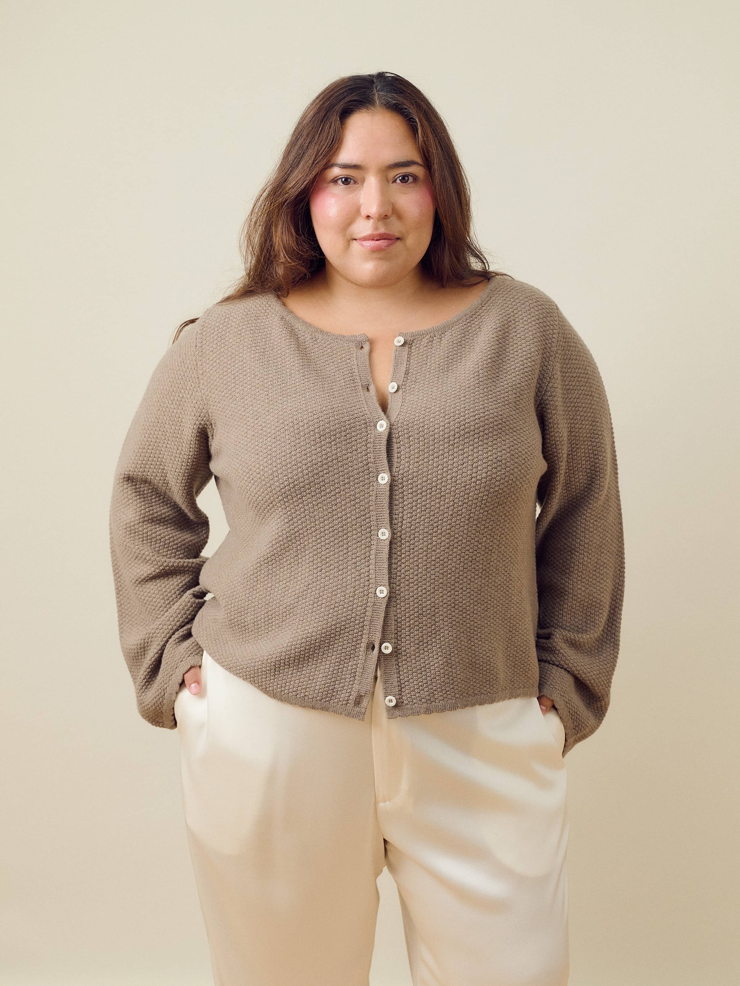 Amorini Cardigan Wool Mole - Mole | Djerf Avenue