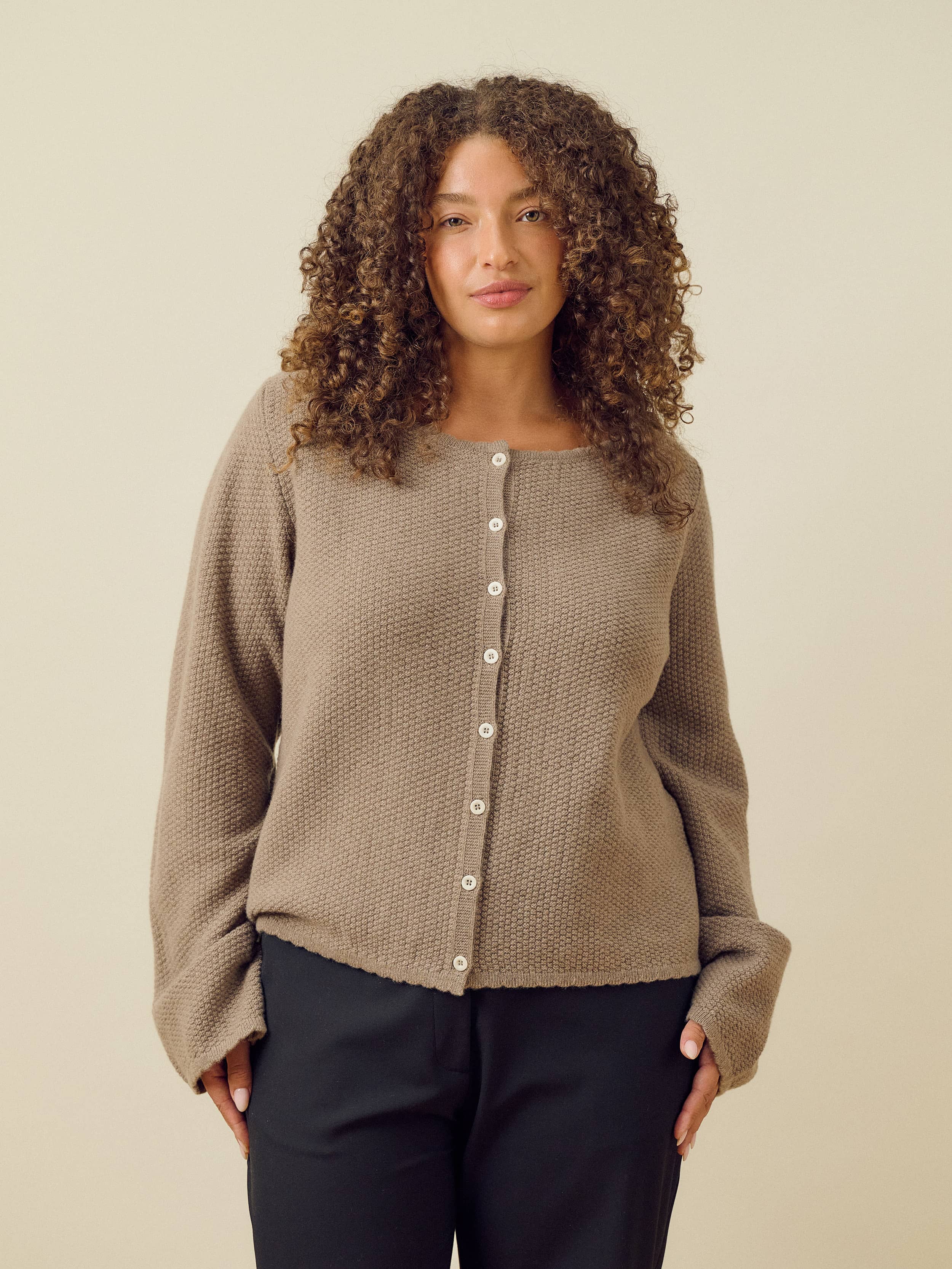 Amorini Cardigan Wool Mole - Mole | Djerf Avenue