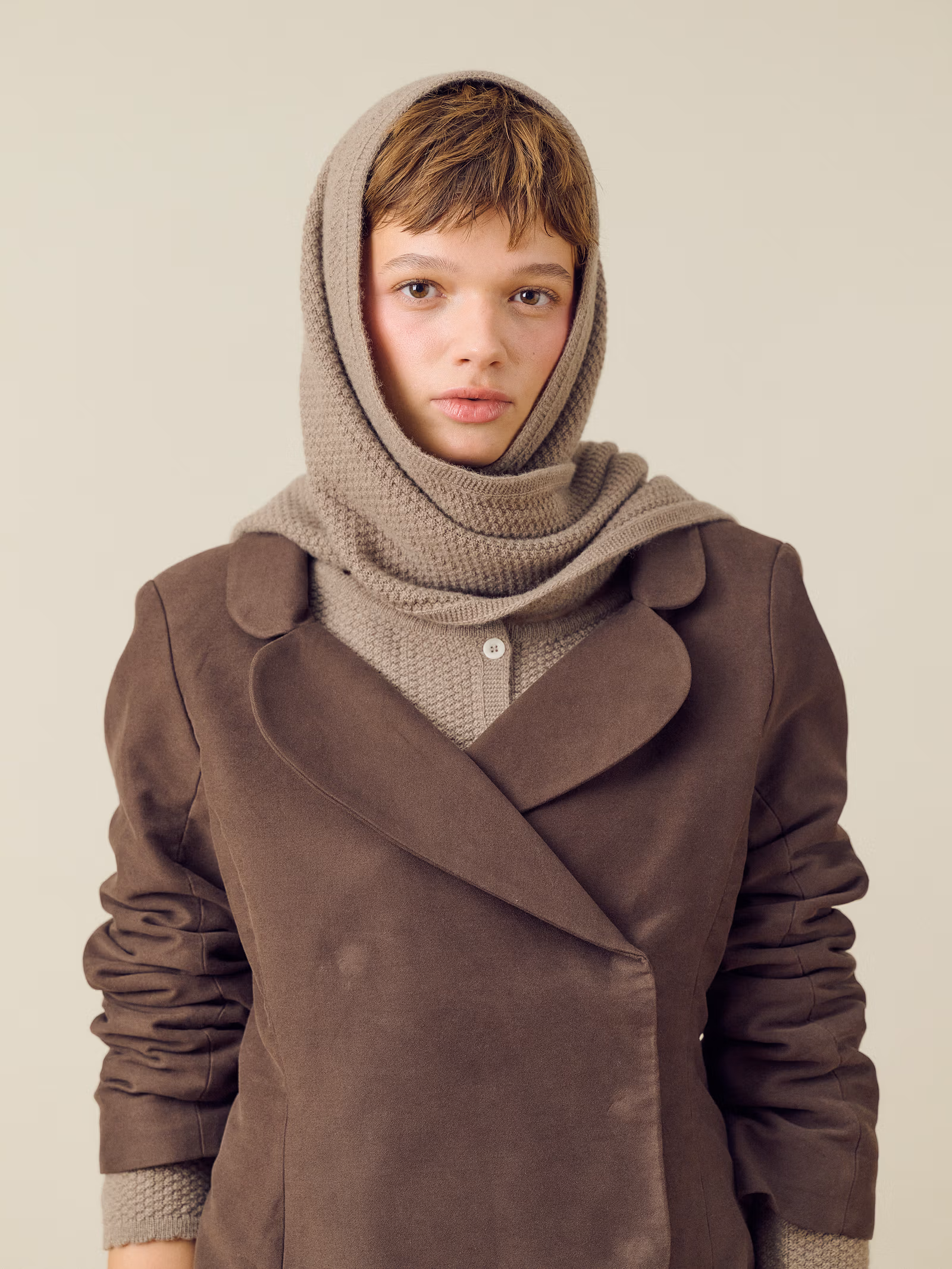 Amorini Wool Scarf Mole