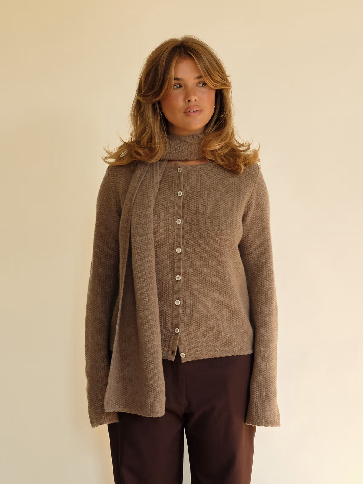 Amorini Wool Scarf Mole