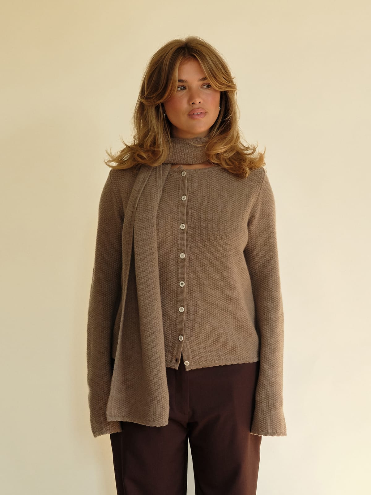 Amorini Wool Scarf Mole