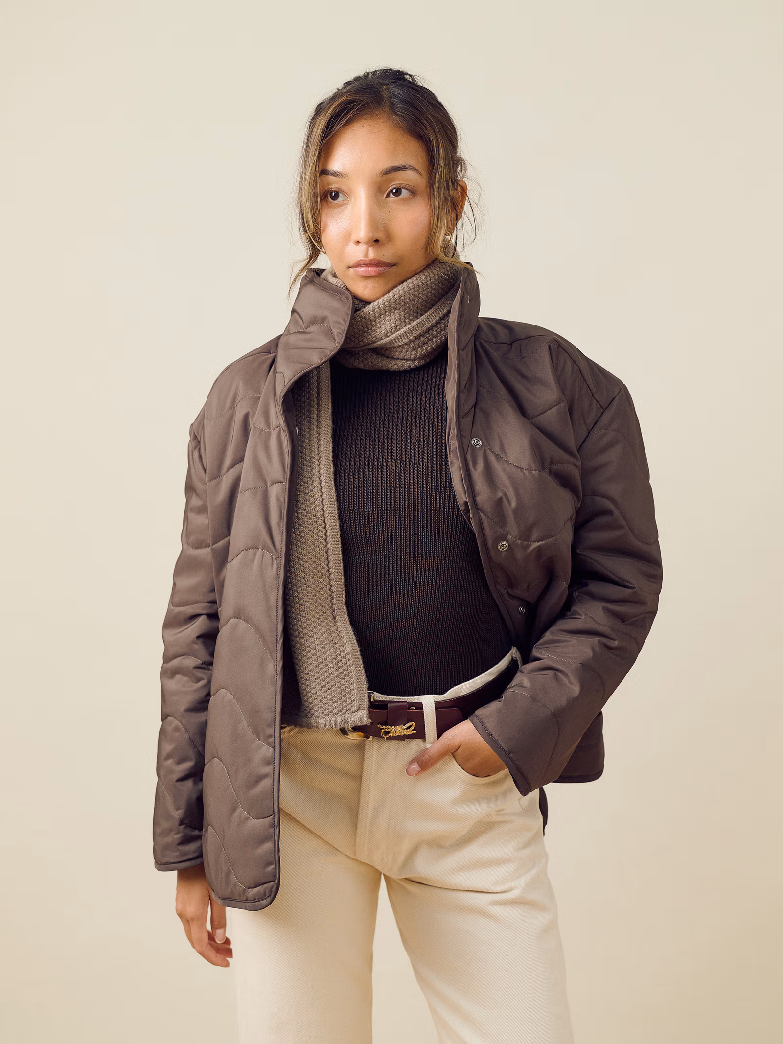 Amorini Wool Scarf Mole