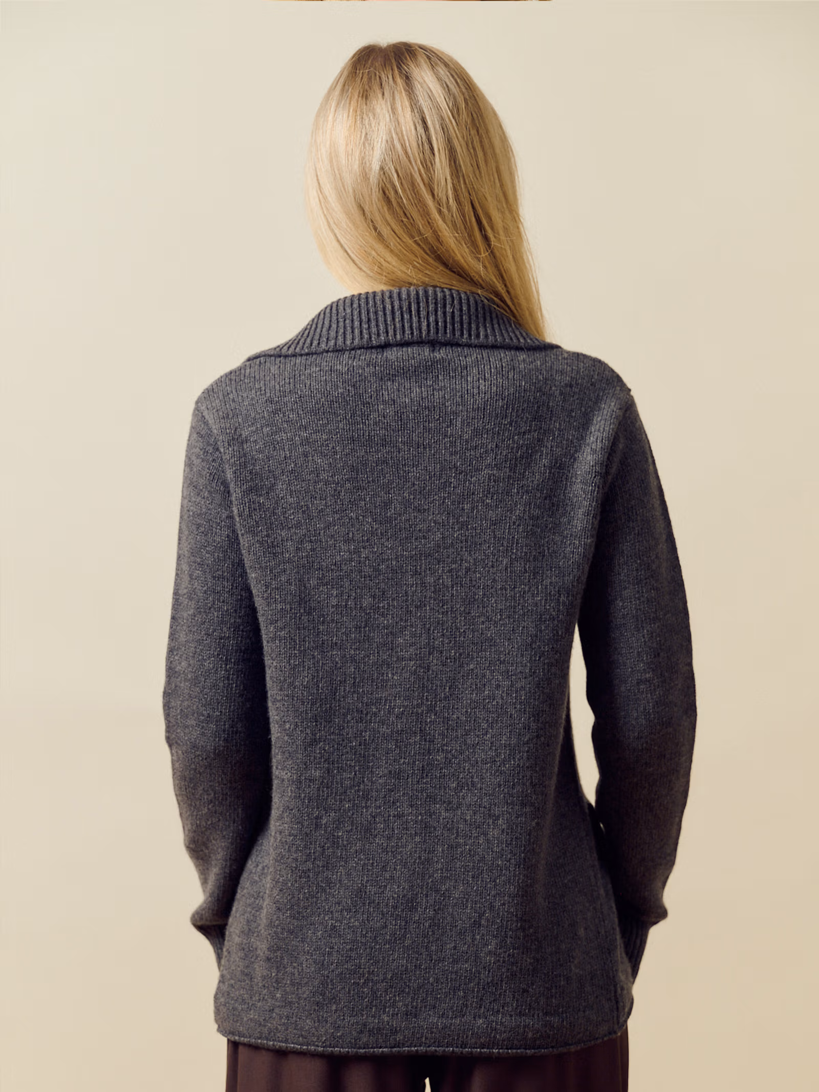 Knitted Wool Jacket Charcoal