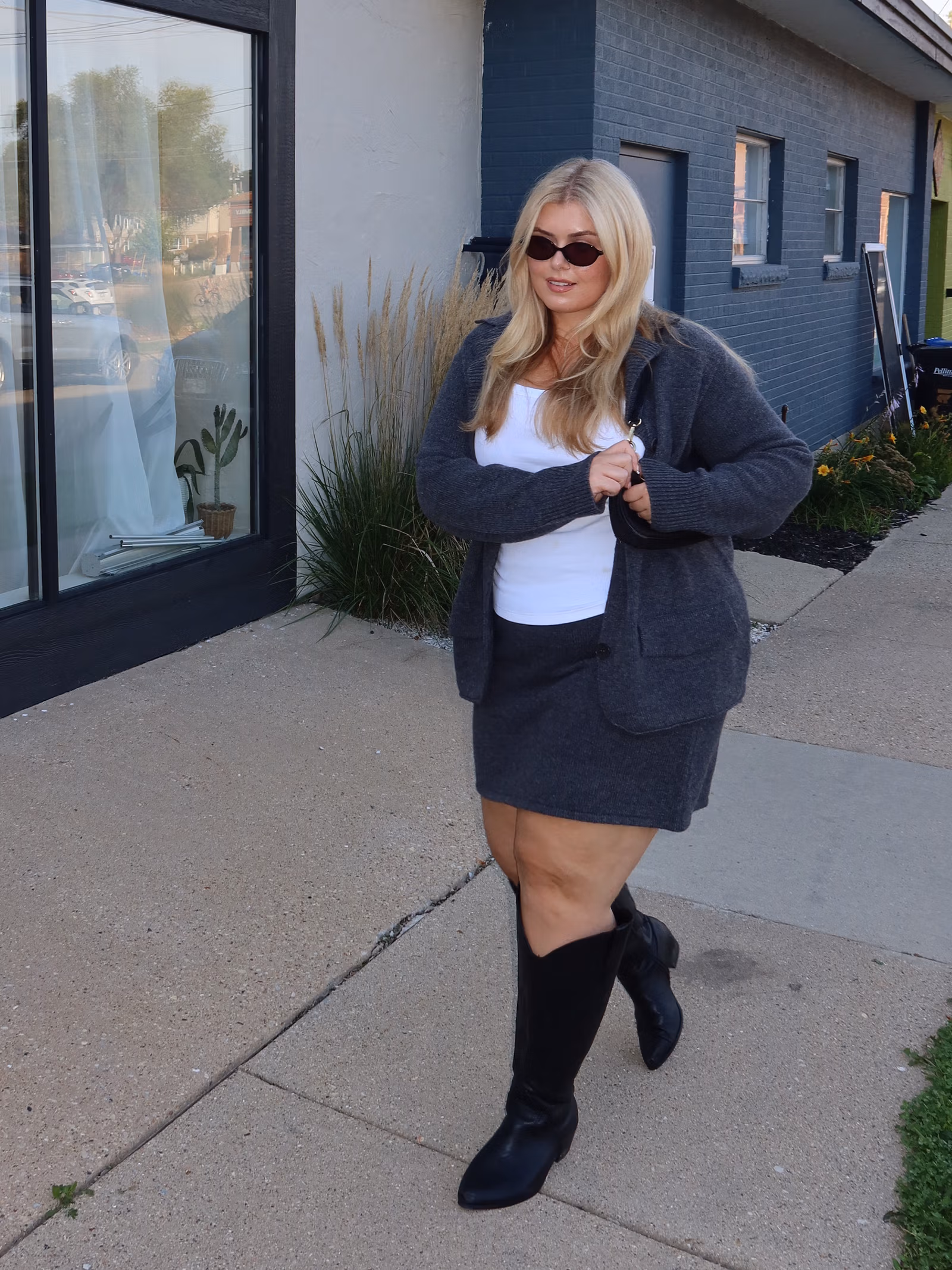 Knitted Wool Jacket Charcoal