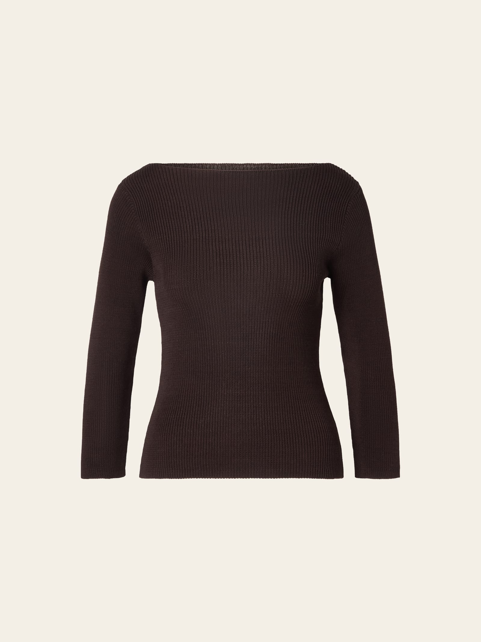 Everyday Ribbed Bateau Top Espresso