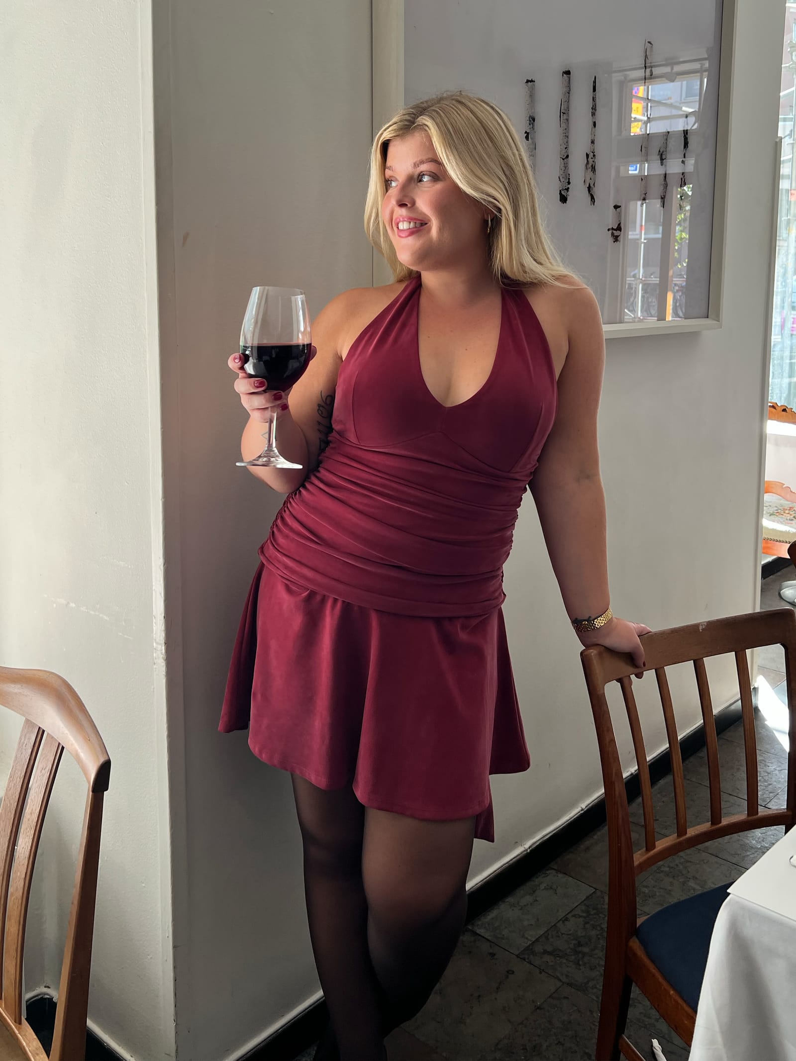 Celebration Mini Dress Burgundy