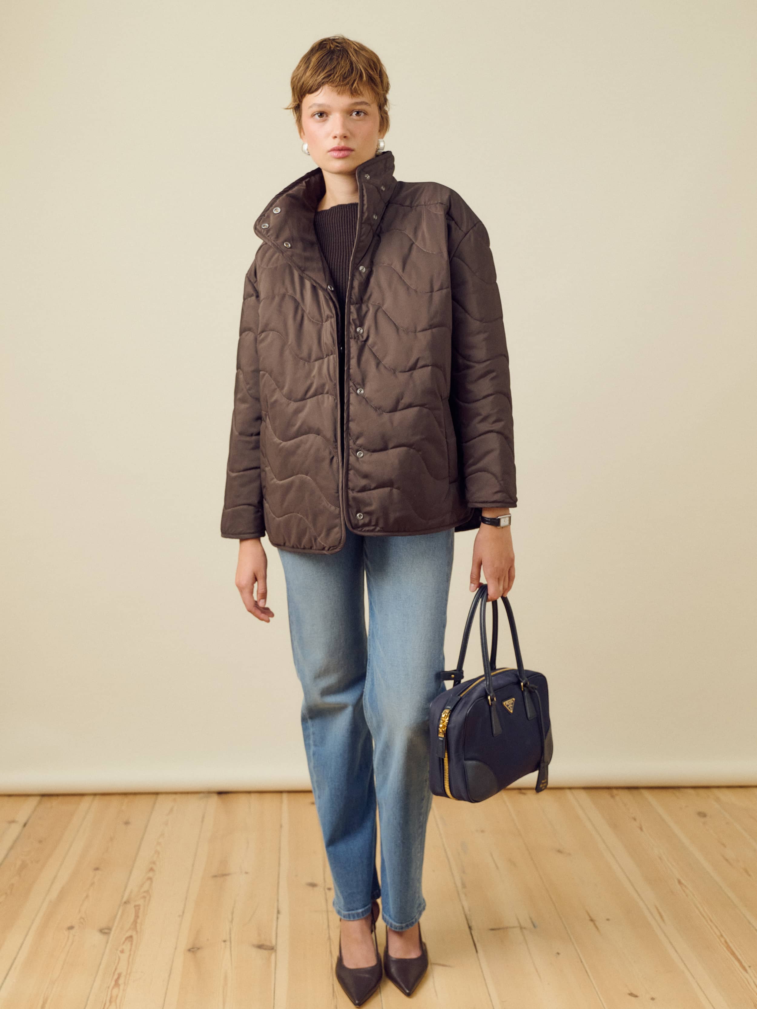 Quilted Jacket Espresso - Espresso | Djerf Avenue
