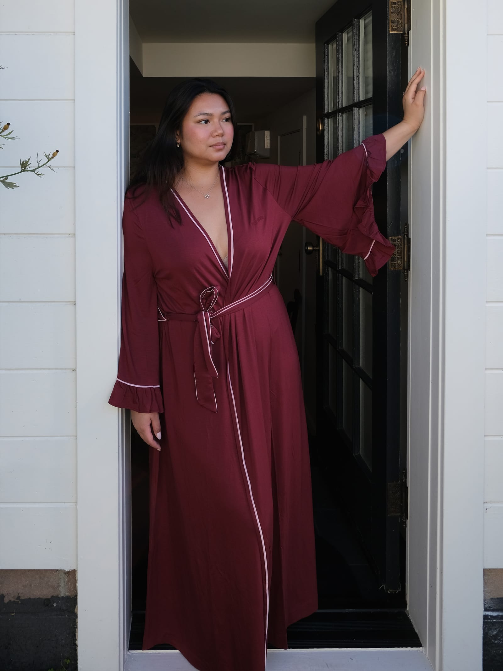 Go Slow Long Robe Burgundy