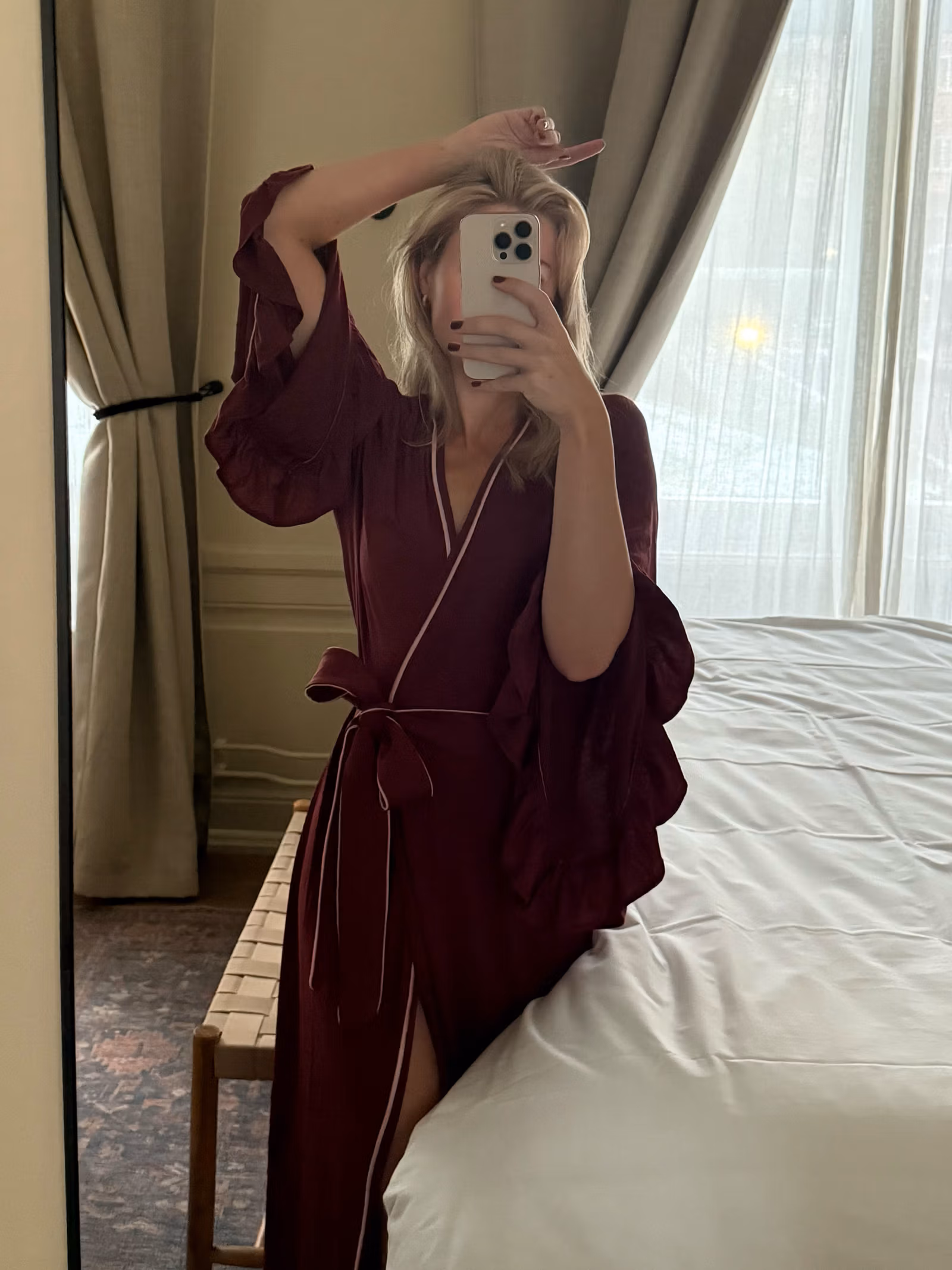Go Slow Long Robe Burgundy