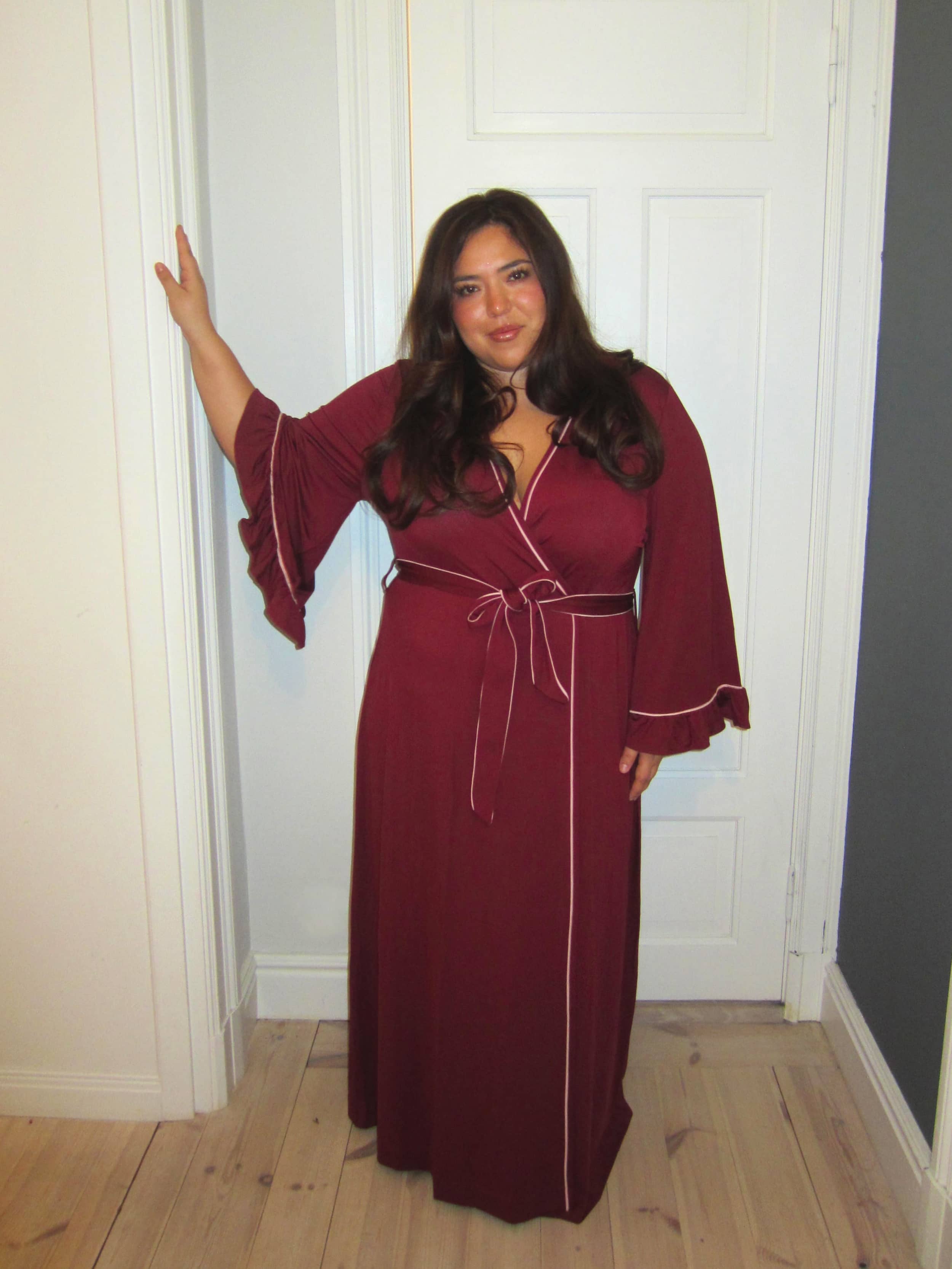 Robe Combo Jacquard Rouge Marron Free People Taille L - Manches Bonnet - Neuf Avec étiquettes