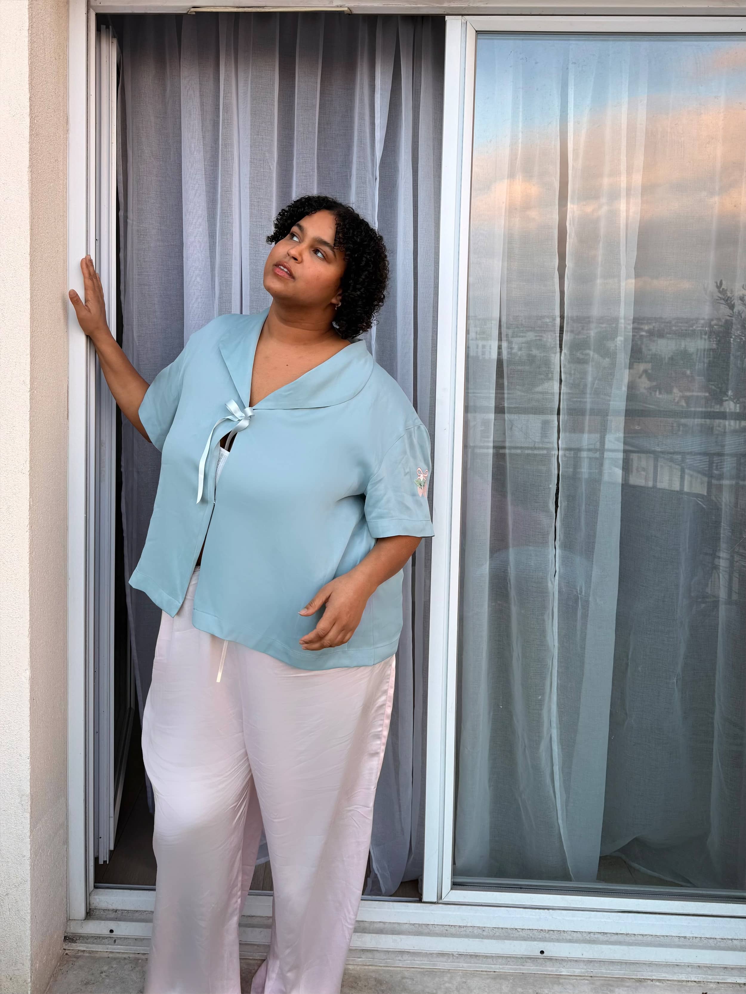 Loves Me Knot Top Dove Blue - Dove Blue | Djerf Avenue