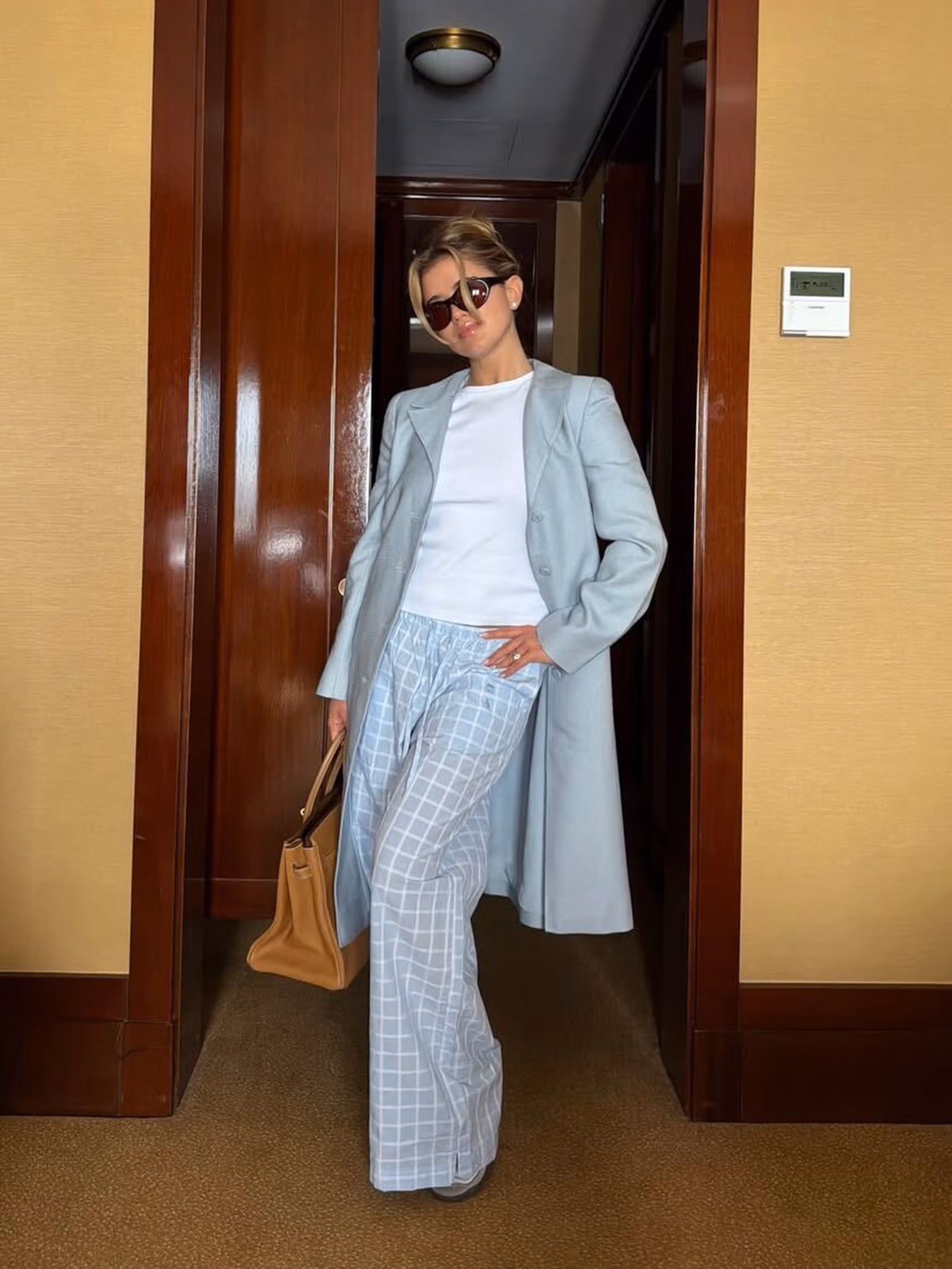 Unwind Pants Blue Check
