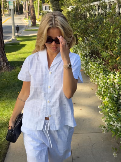Unwind Short Sleeve Shirt White Check
