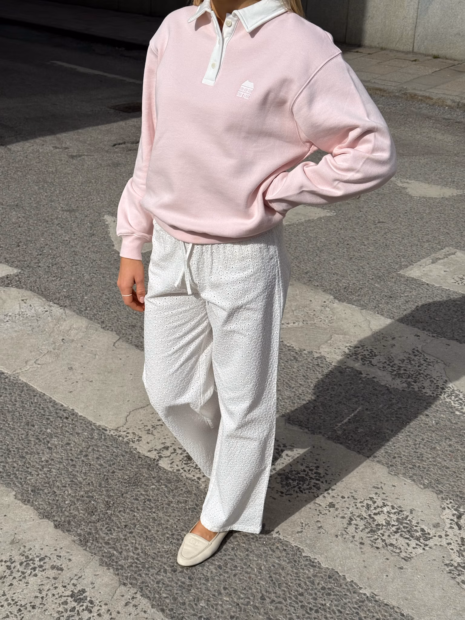 Staple Polo Sweater Baby Pink