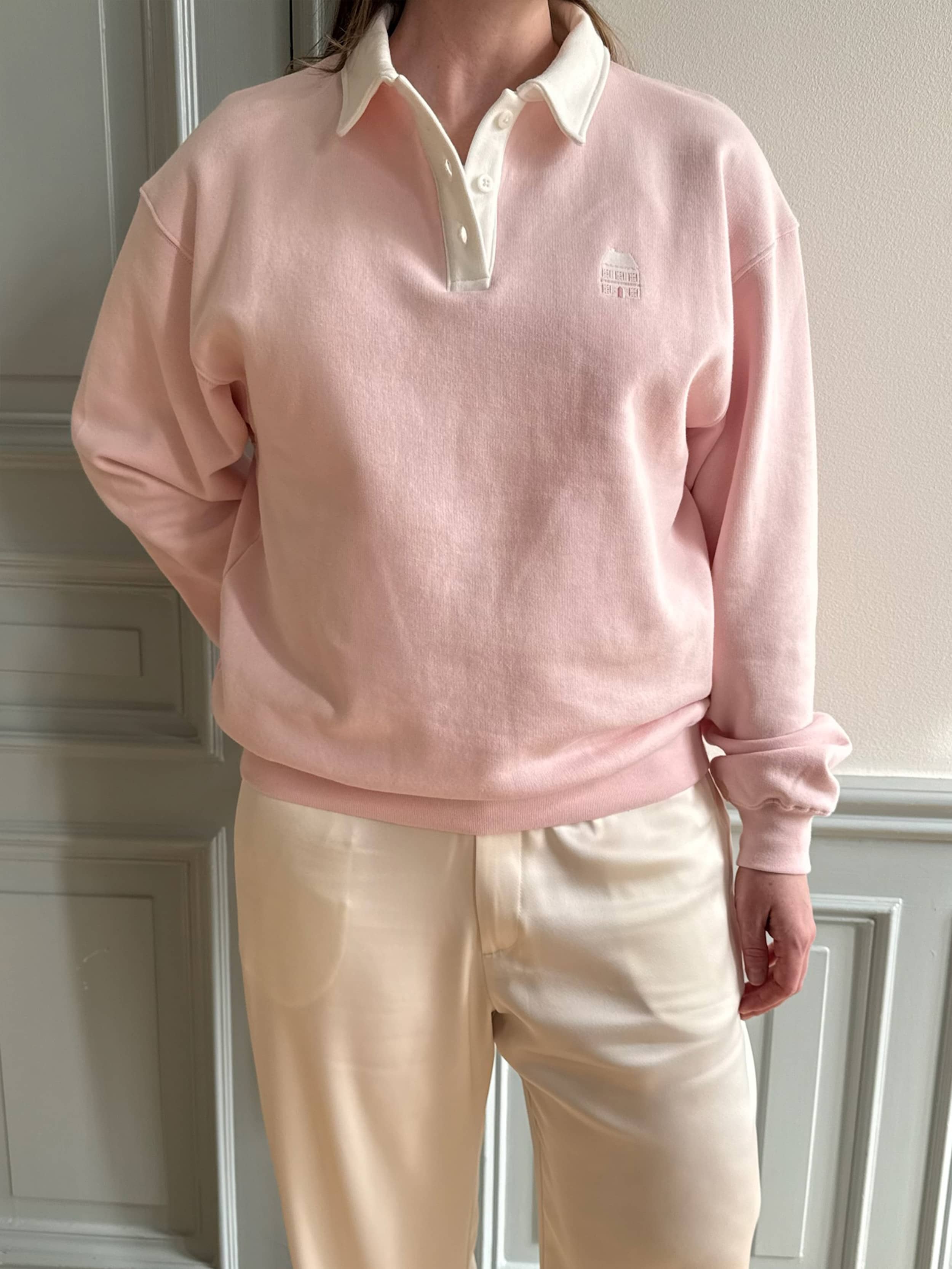 Staple Polo Sweater Baby Pink - Baby pink | Djerf Avenue