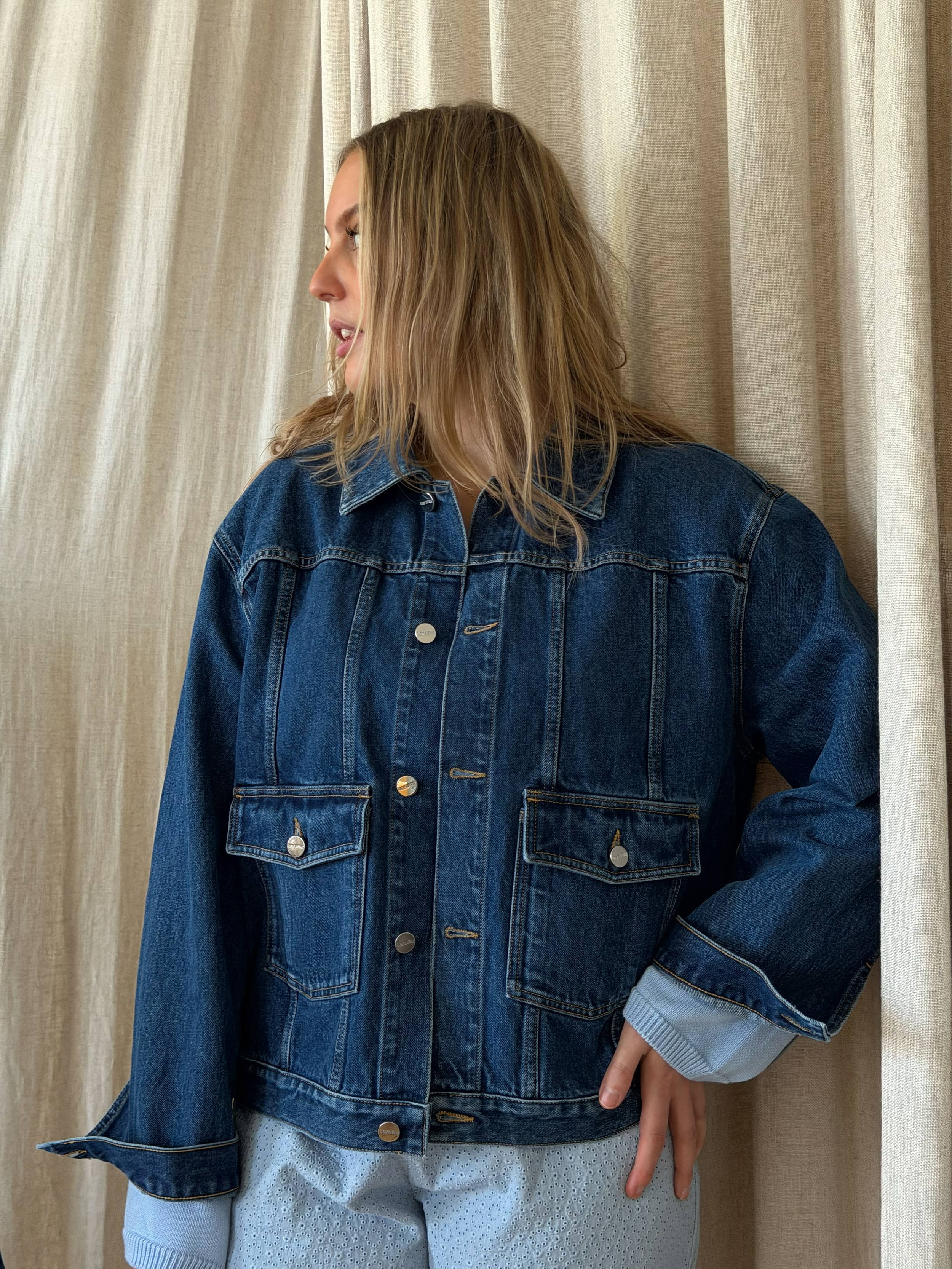 Denim Jacket Dark Blue - Dark blue | Djerf Avenue