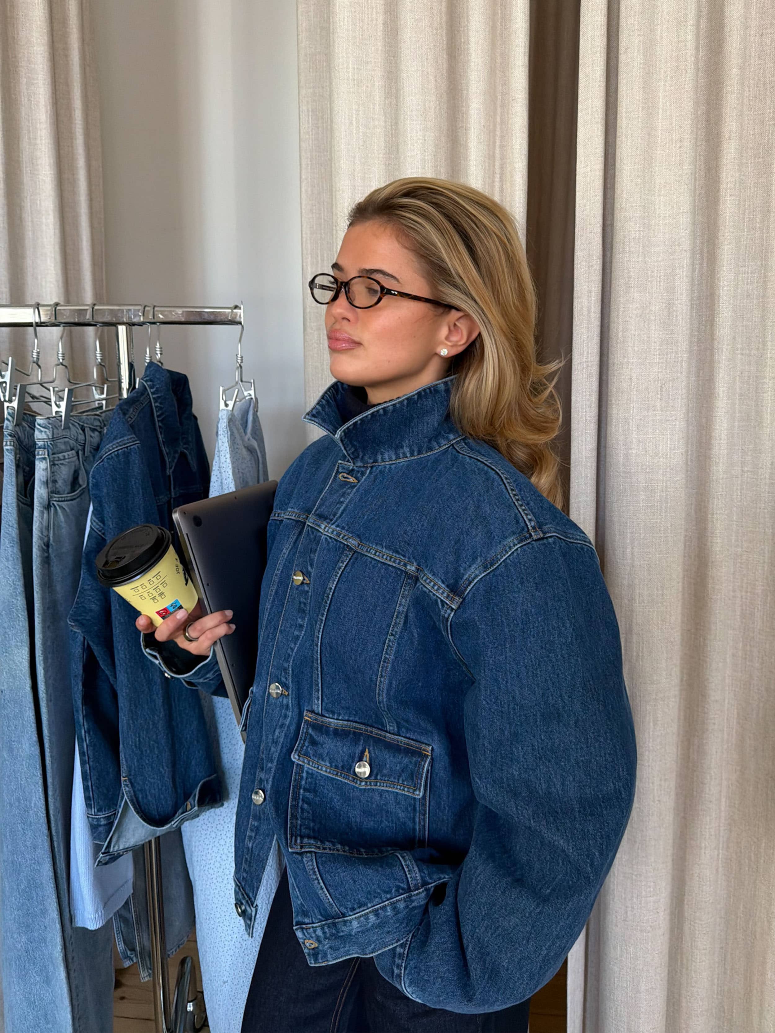 Denim Jacket Dark Blue - Dark blue | Djerf Avenue