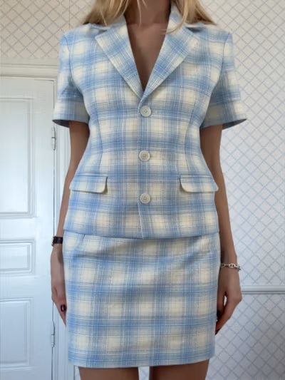 Brunch Blazer Blue Plaid