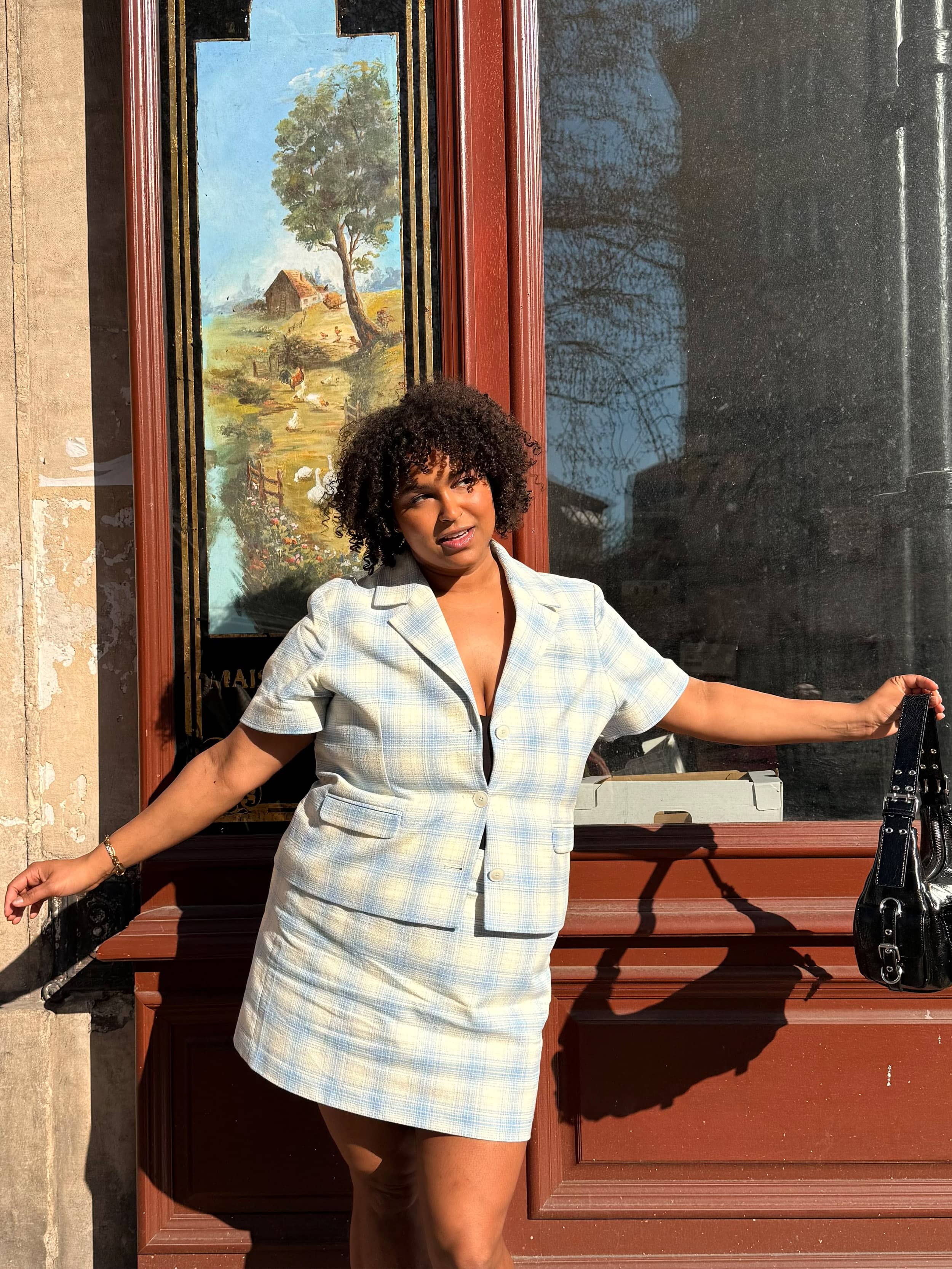 Brunch Blazer Blue Plaid - Blue Plaid | Djerf Avenue