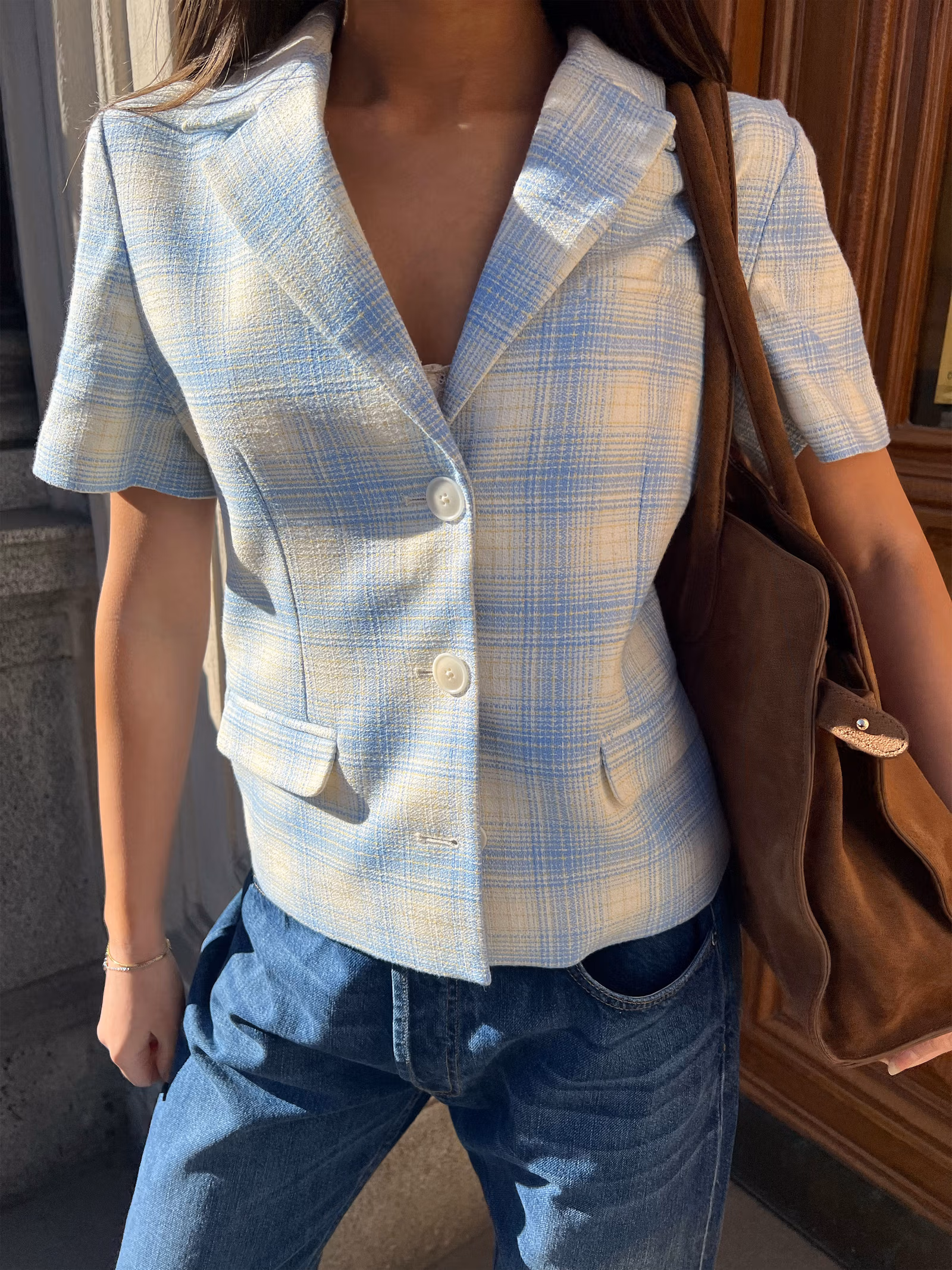 Brunch Blazer Blue Plaid