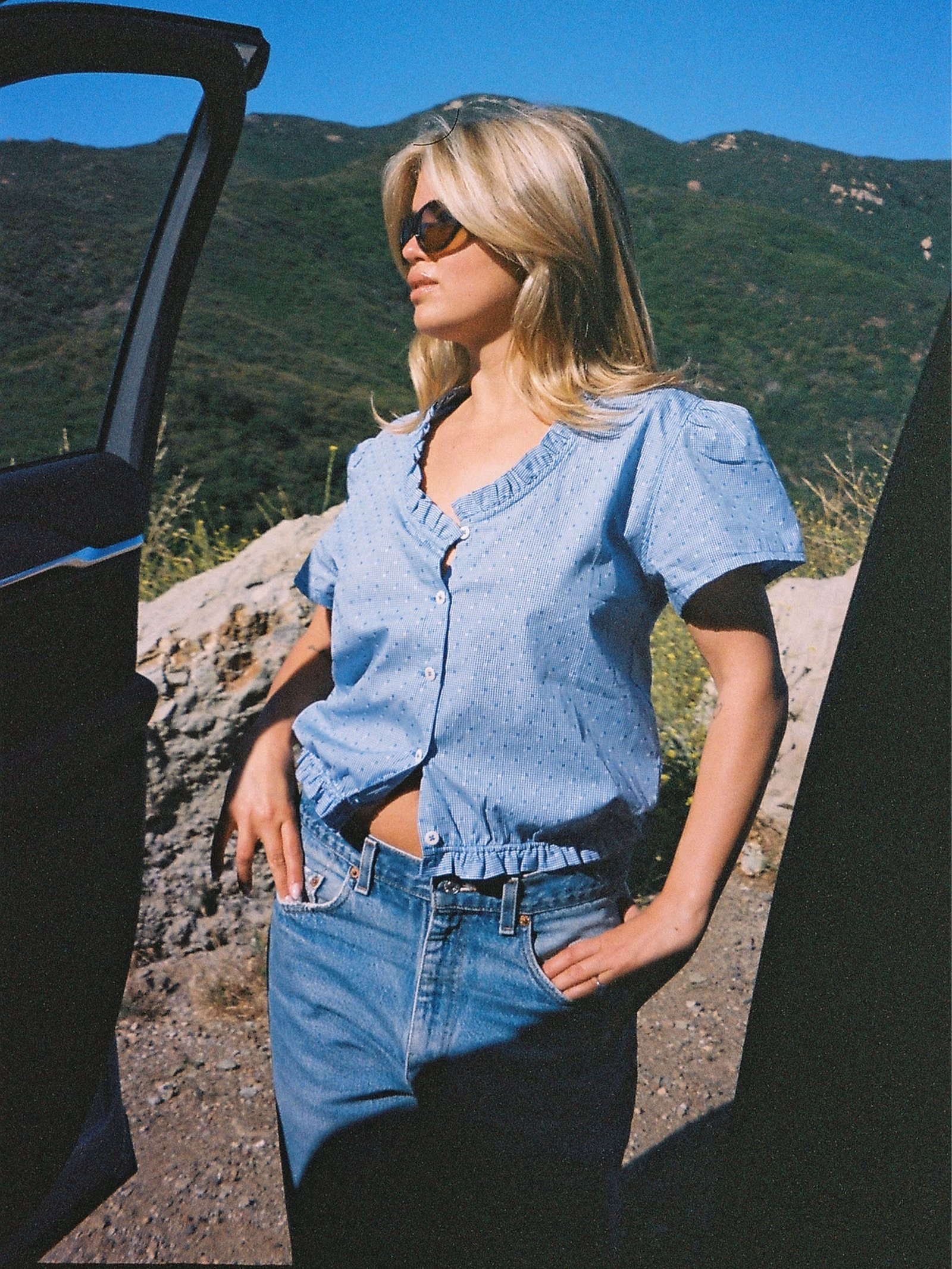 Sweet Pea Top Blue Gingham