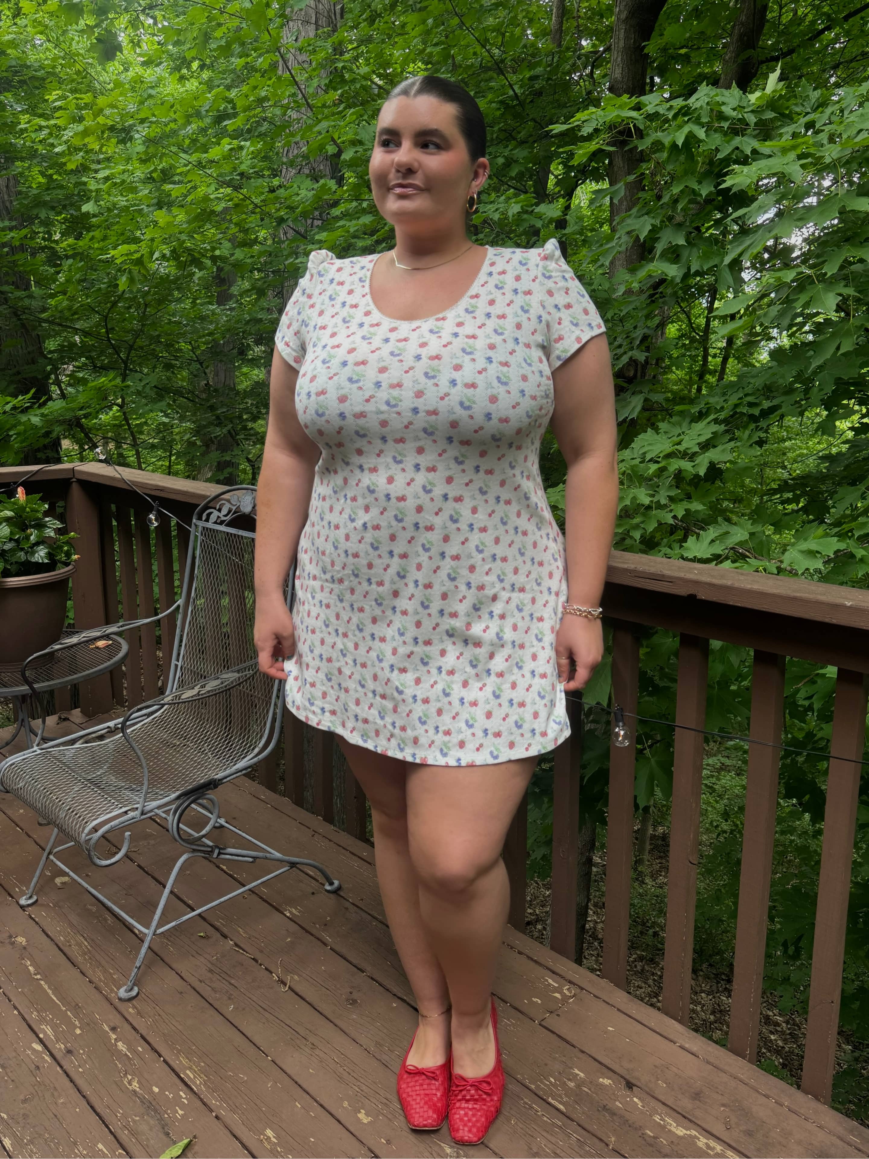 Pointelle Mini Dress Summer Berries - Summer Berries | Djerf Avenue