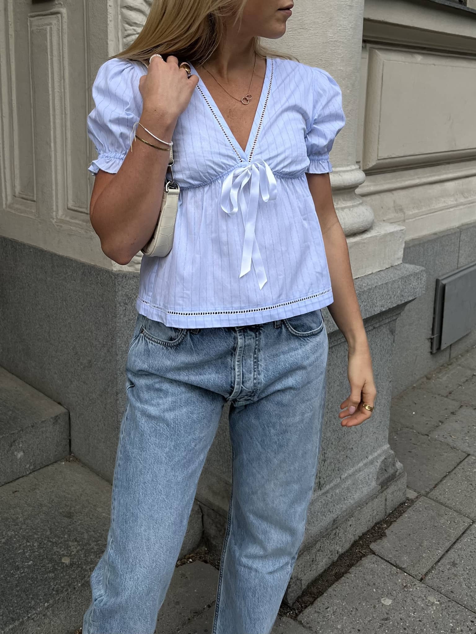 Djerf Avenue トップス Angel Summer Top Blue Stripe - Blue stripe | Djerf Avenue