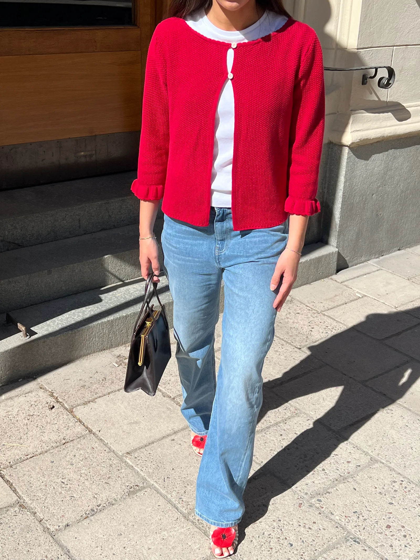 Button Up Amorini Cardigan Red