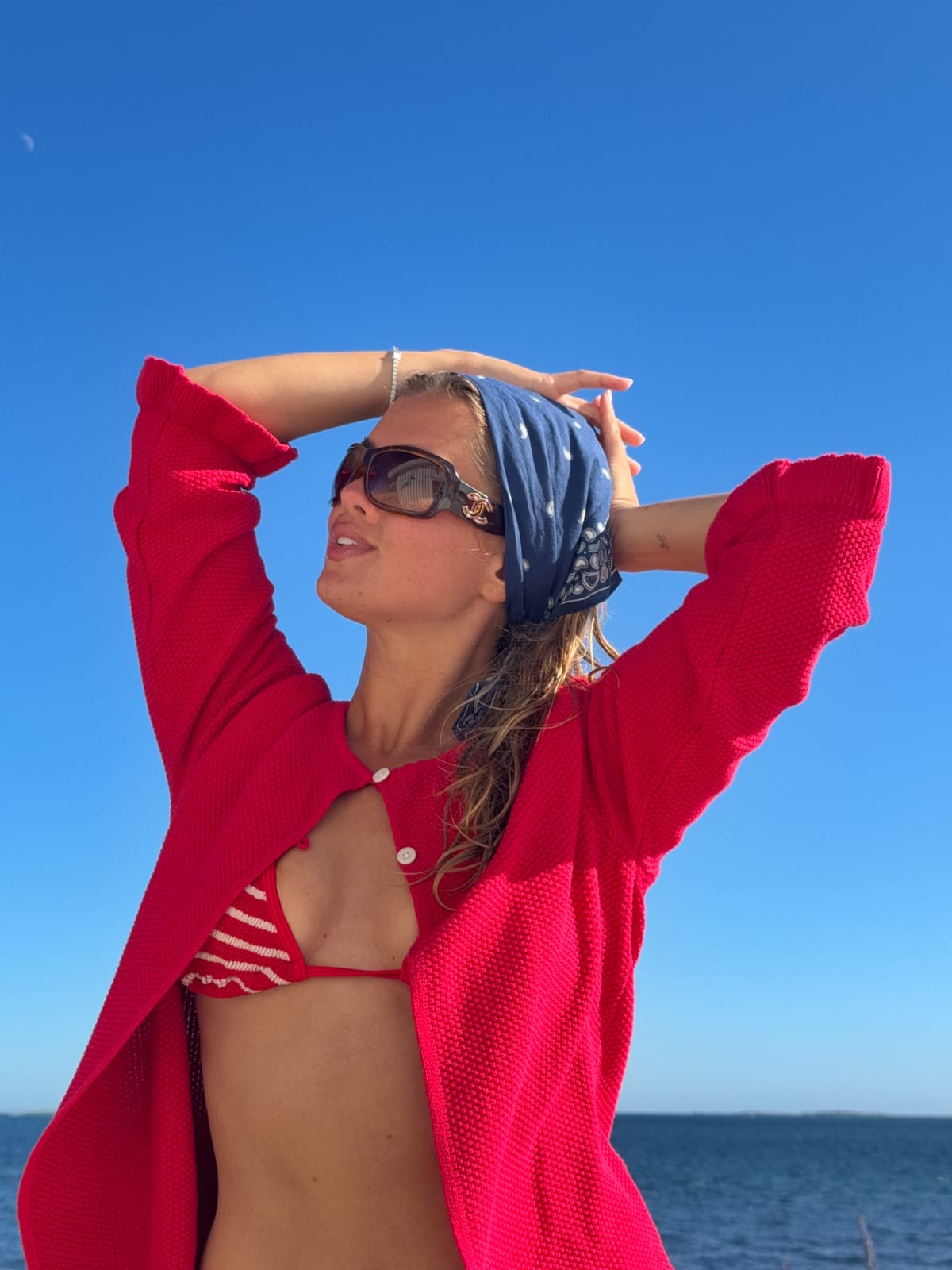 Button Up Amorini Cardigan Red