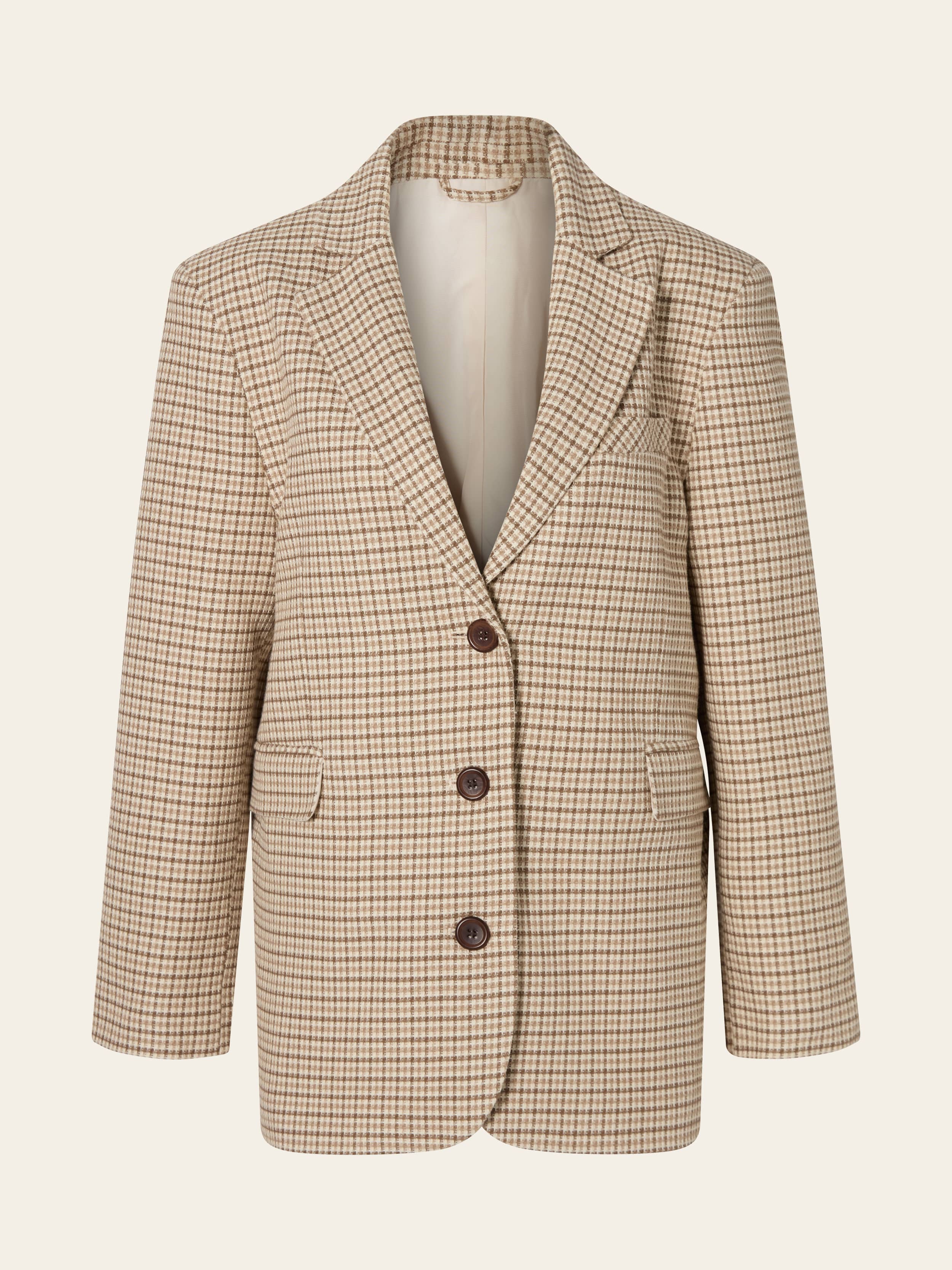 Weekend Blazer Checked Oat - Checked oat | Djerf Avenue