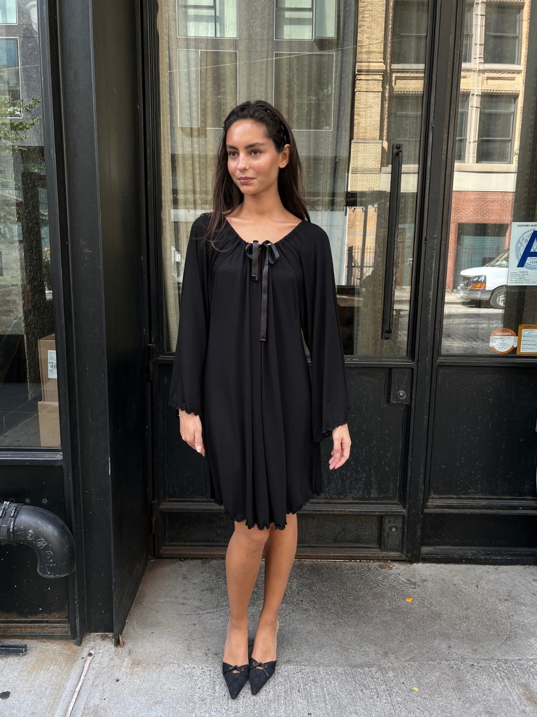Go Slow Bell Dress Black