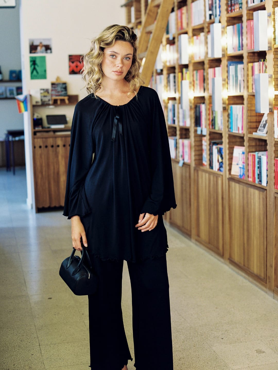 Go Slow Bell Dress Black